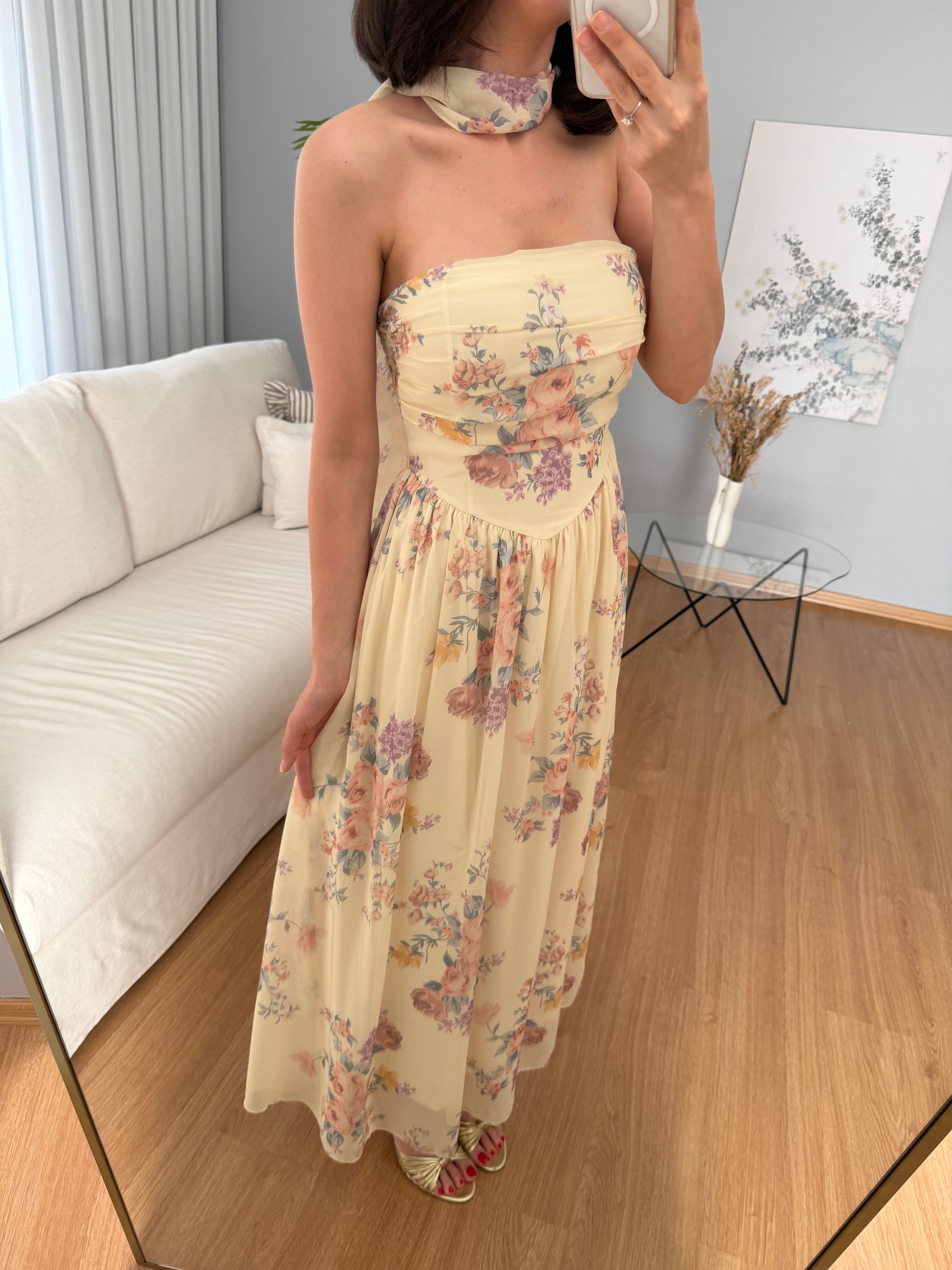 Romy Şal Detaylı Elbise
