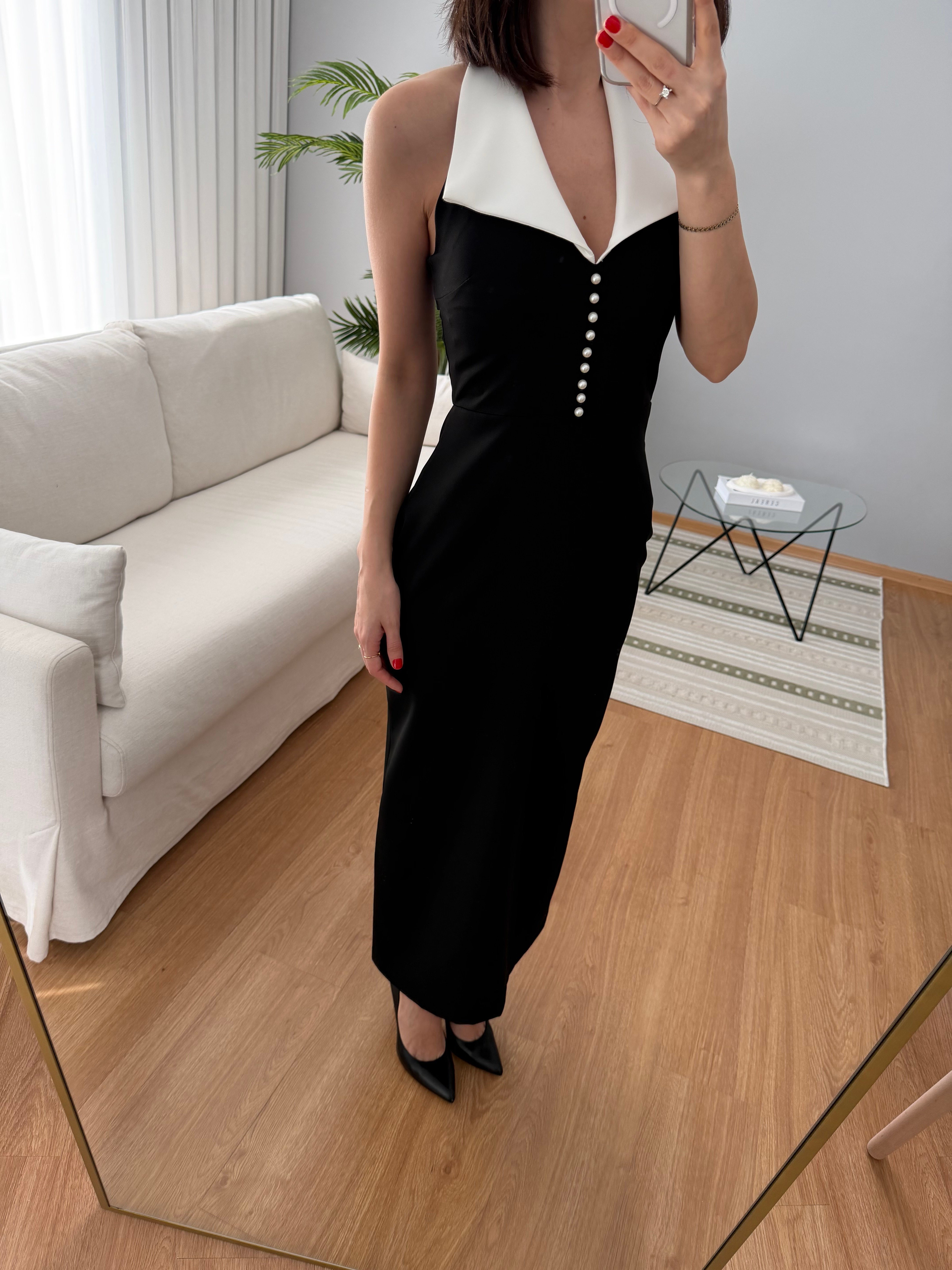 Roya Sırt Aksesuarlı Elbise 