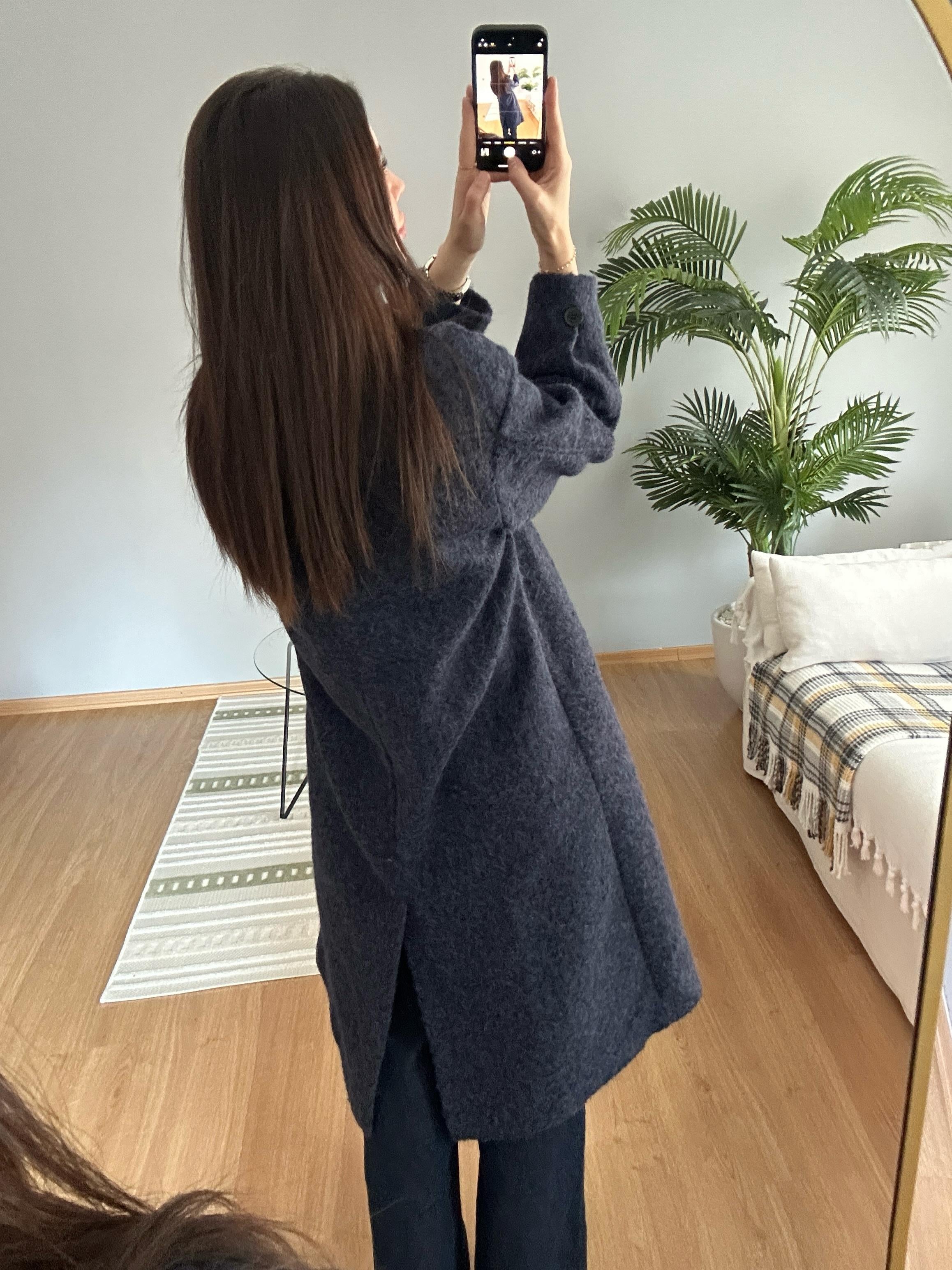 Tiffely Yün Dokulu Lacivert Kaban