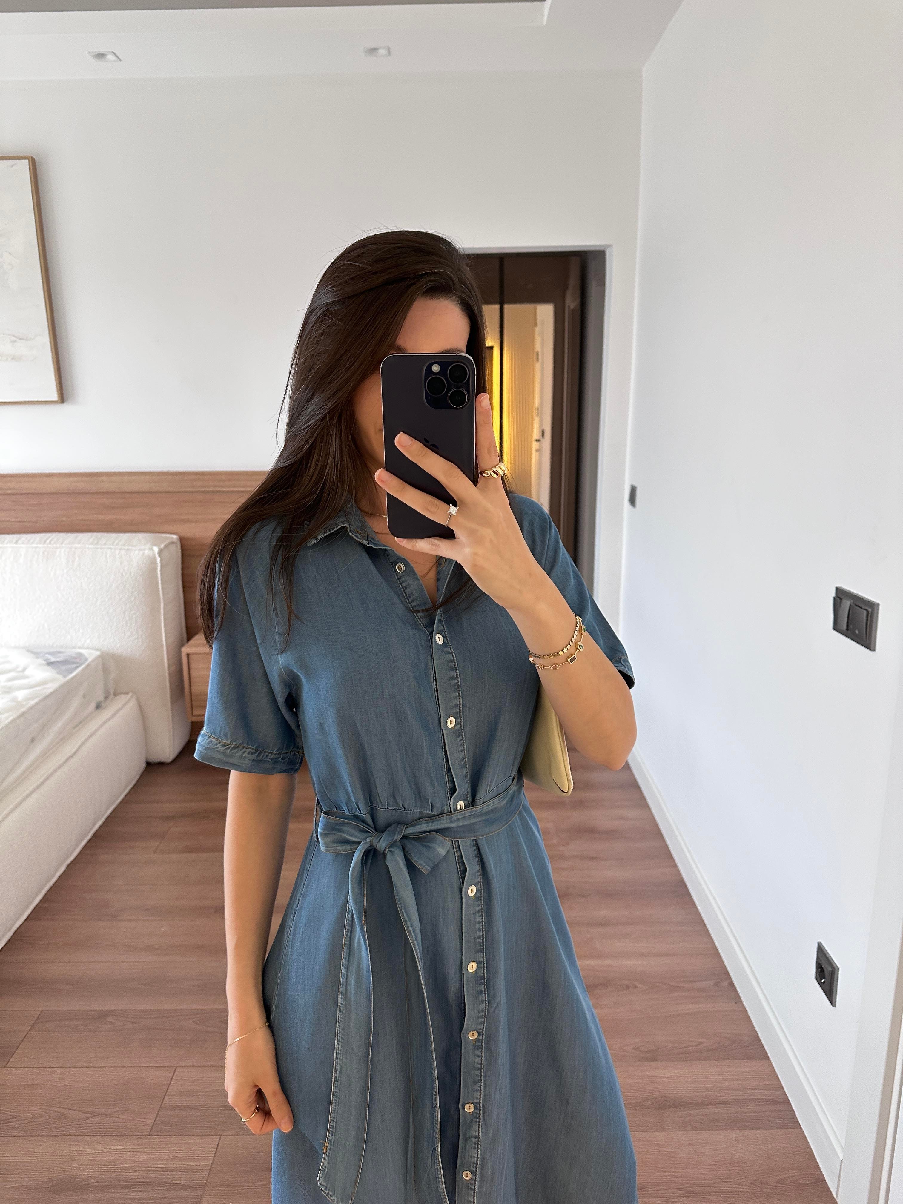 Yumuşak Denim Elbise 