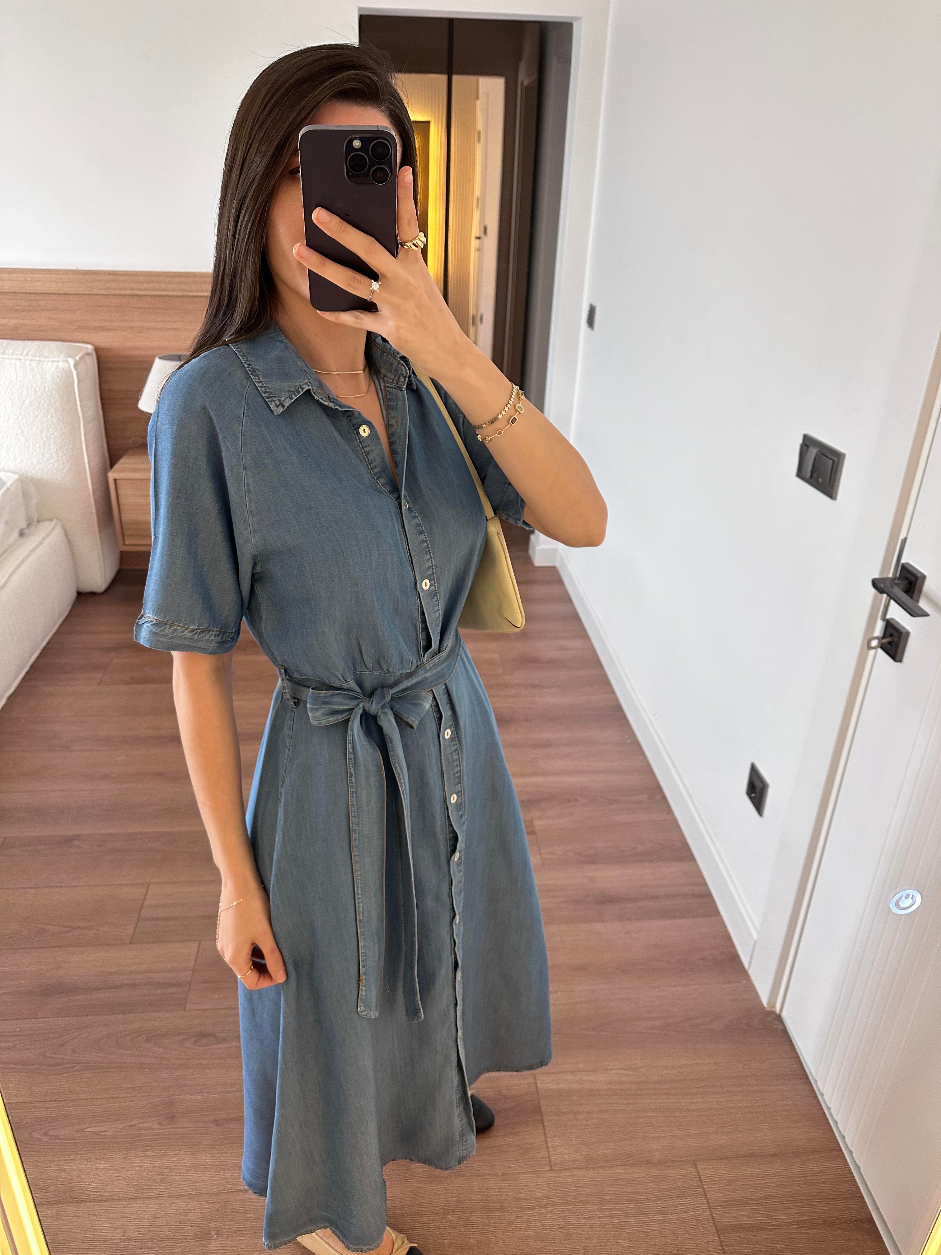 Yumuşak Denim Elbise 