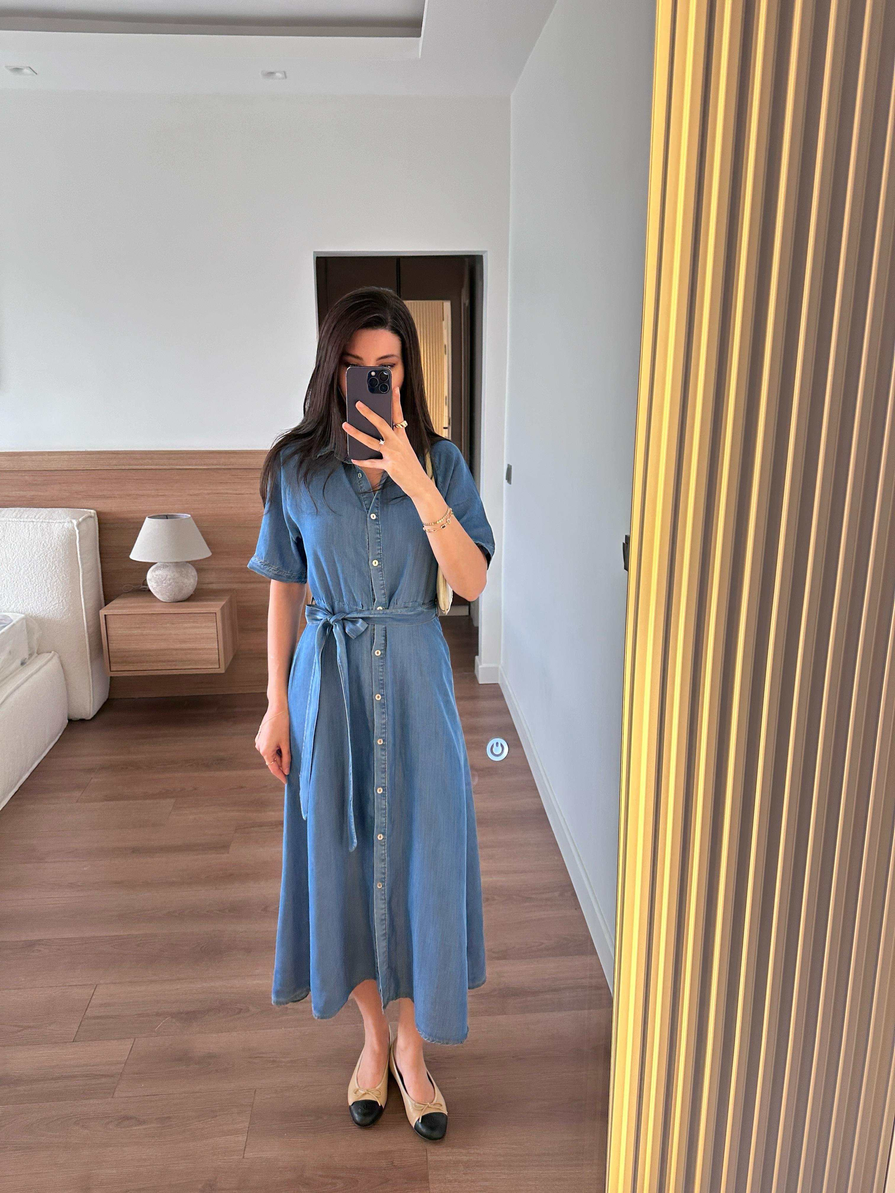 Yumuşak Denim Elbise 