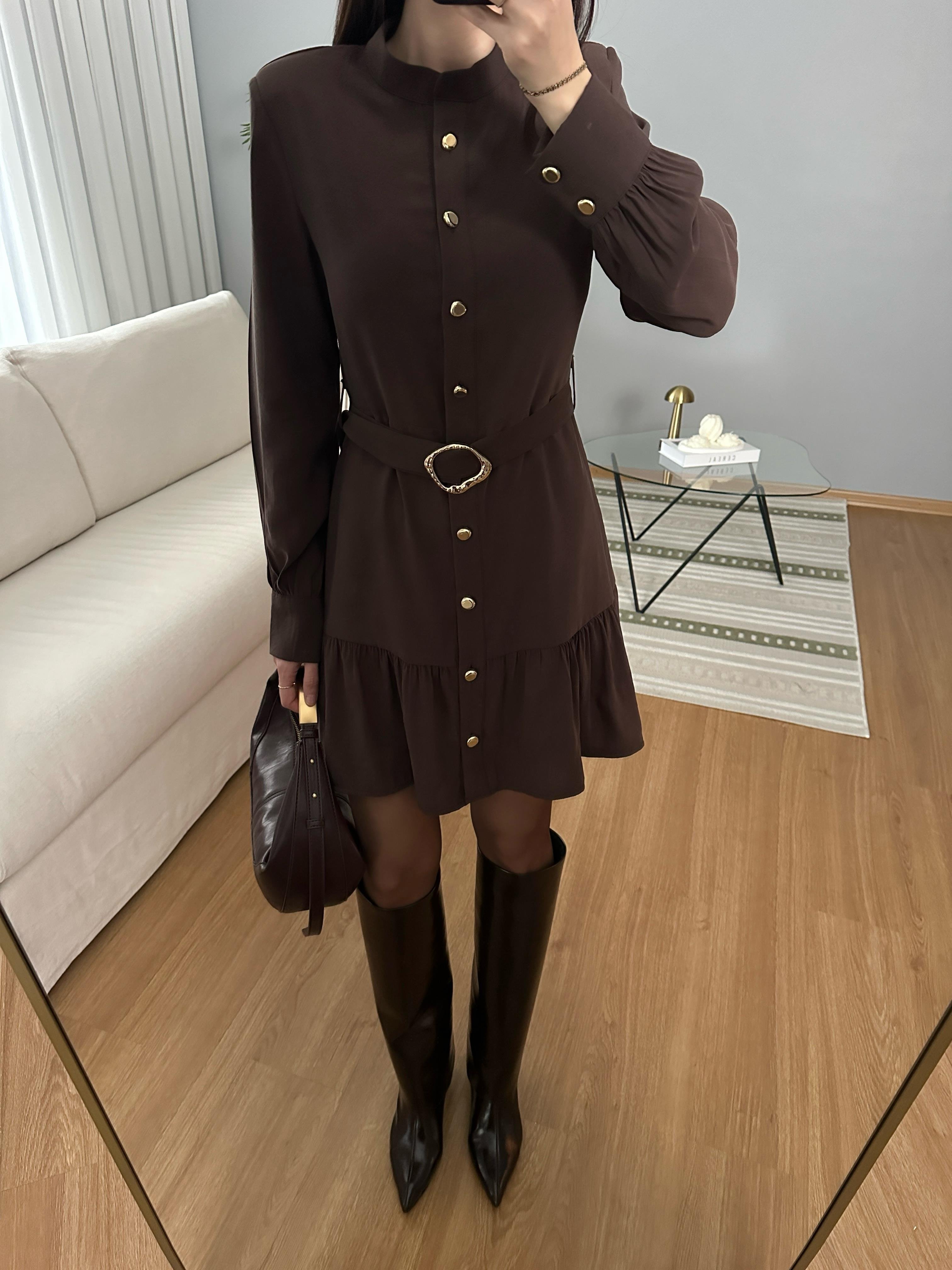 Zayra  Kemerli Tencel Elbise