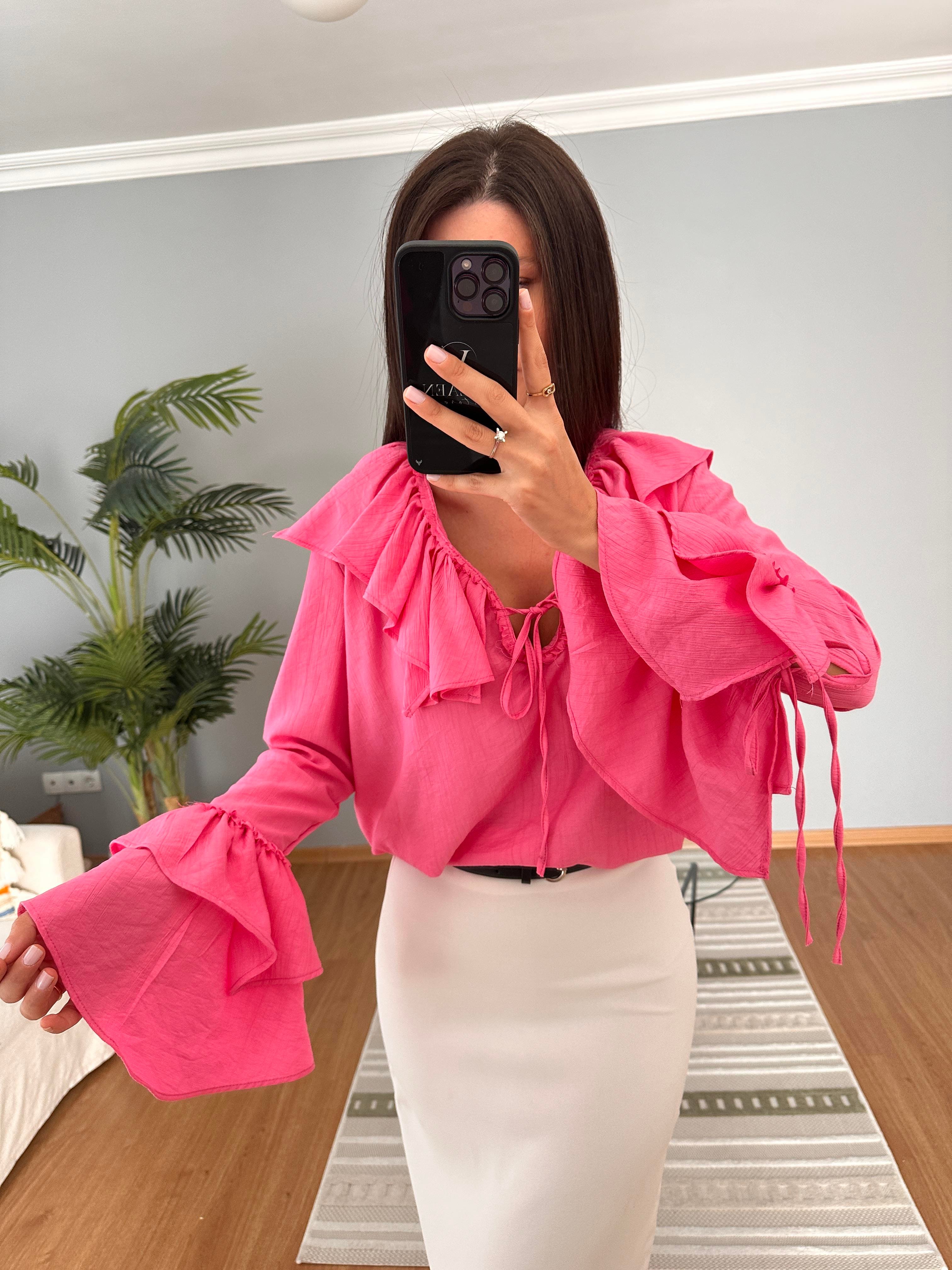 Zinia Pembe Bluz 