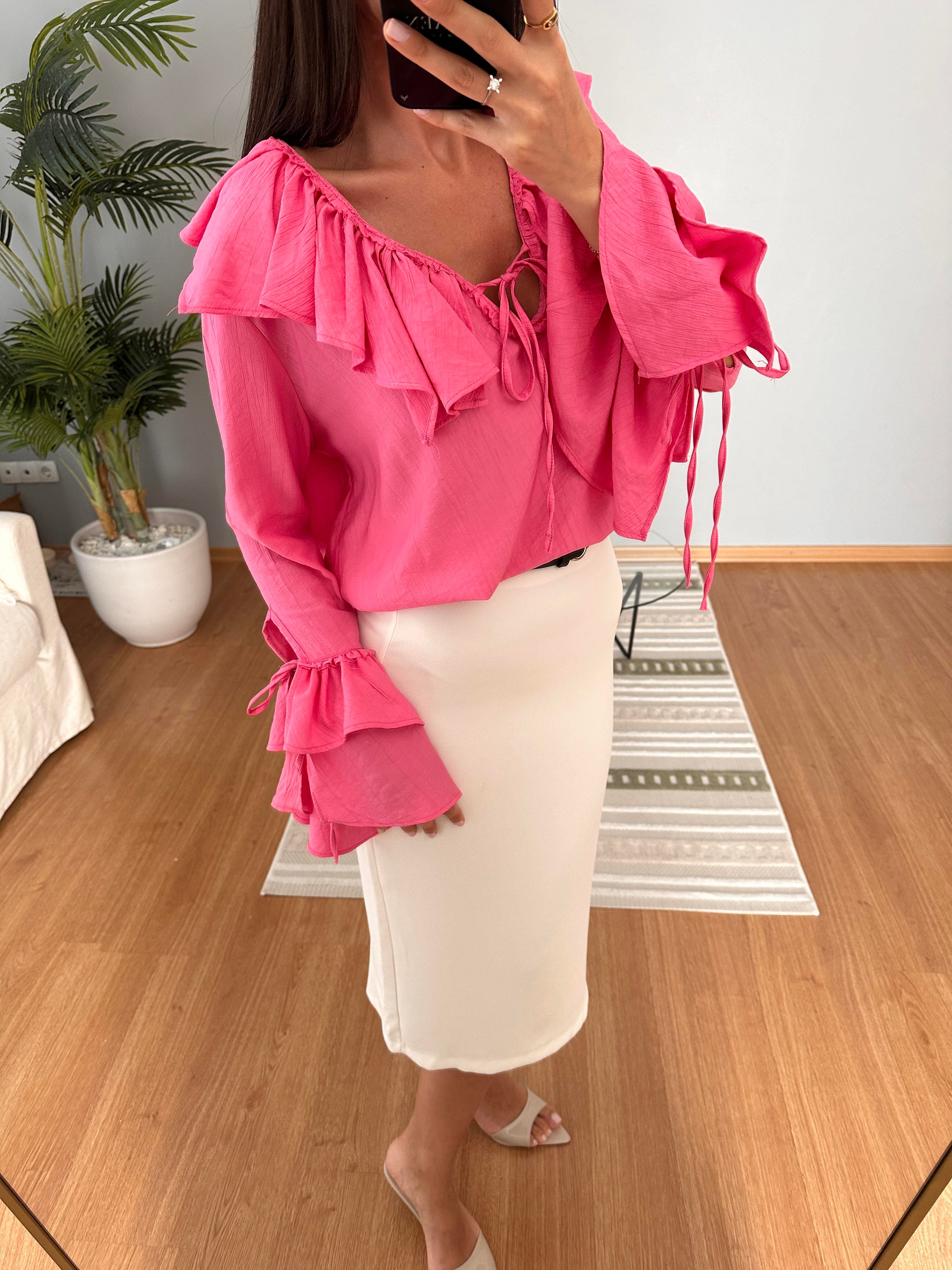 Zinia Pembe Bluz 