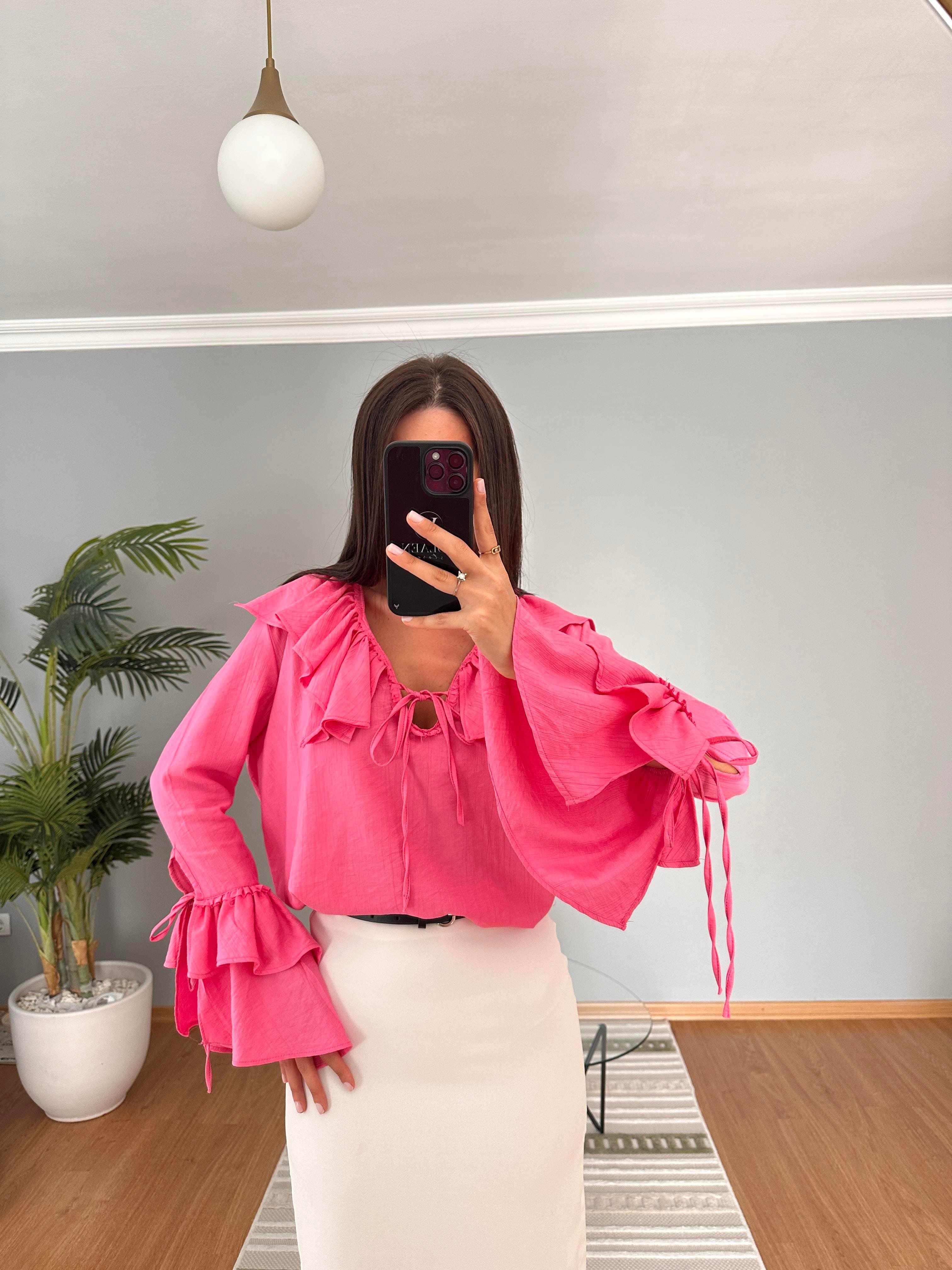 Zinia Pembe Bluz 