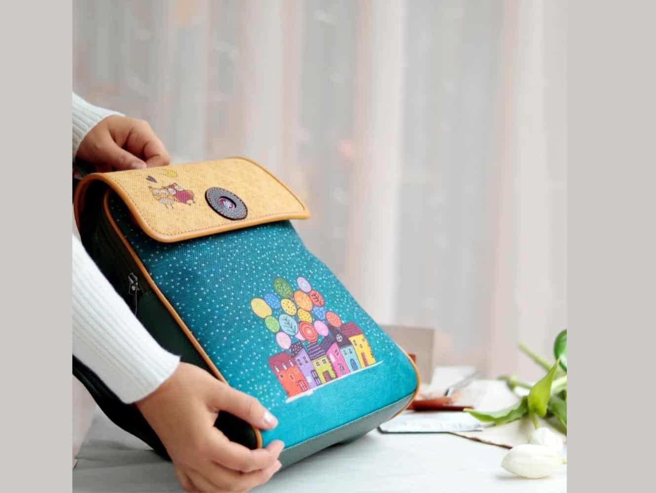 Baykuş Figürlü Kapaklı Sırt Çantası Etnik Bohem Style - BORDO
