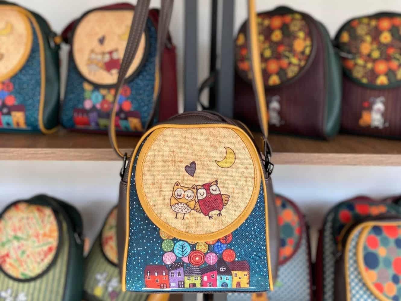 BAYKUŞ Figürlü Küçük Postacı Omuz Çantası Etnik Bohem Style - KAHVE