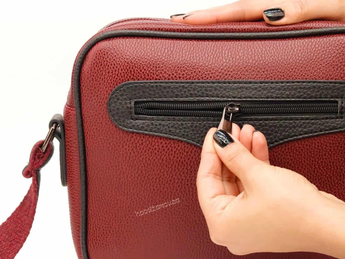 Bisiklet Tasarımlı Orta Boy Postacı Çanta / Bordo