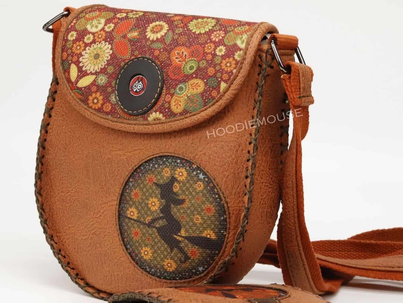 Cadı Figürlü Çapraz Örgülü Kol Çantası Etnik Bohem Style TABA