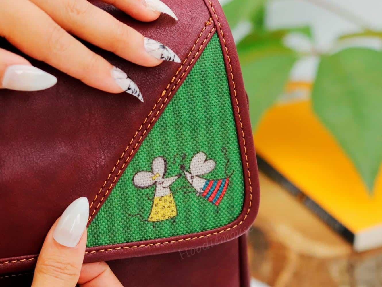 Dans Eden Fare Figürlü Business Sırt Çantası Etnik Bohem Style - BORDO