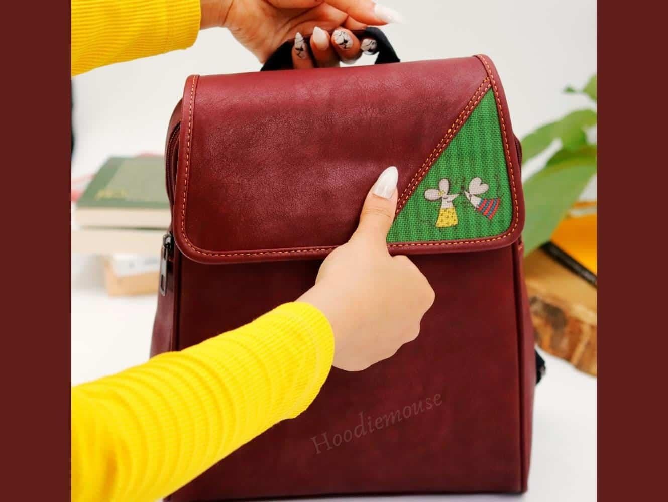 Dans Eden Fare Figürlü Business Sırt Çantası Etnik Bohem Style - BORDO