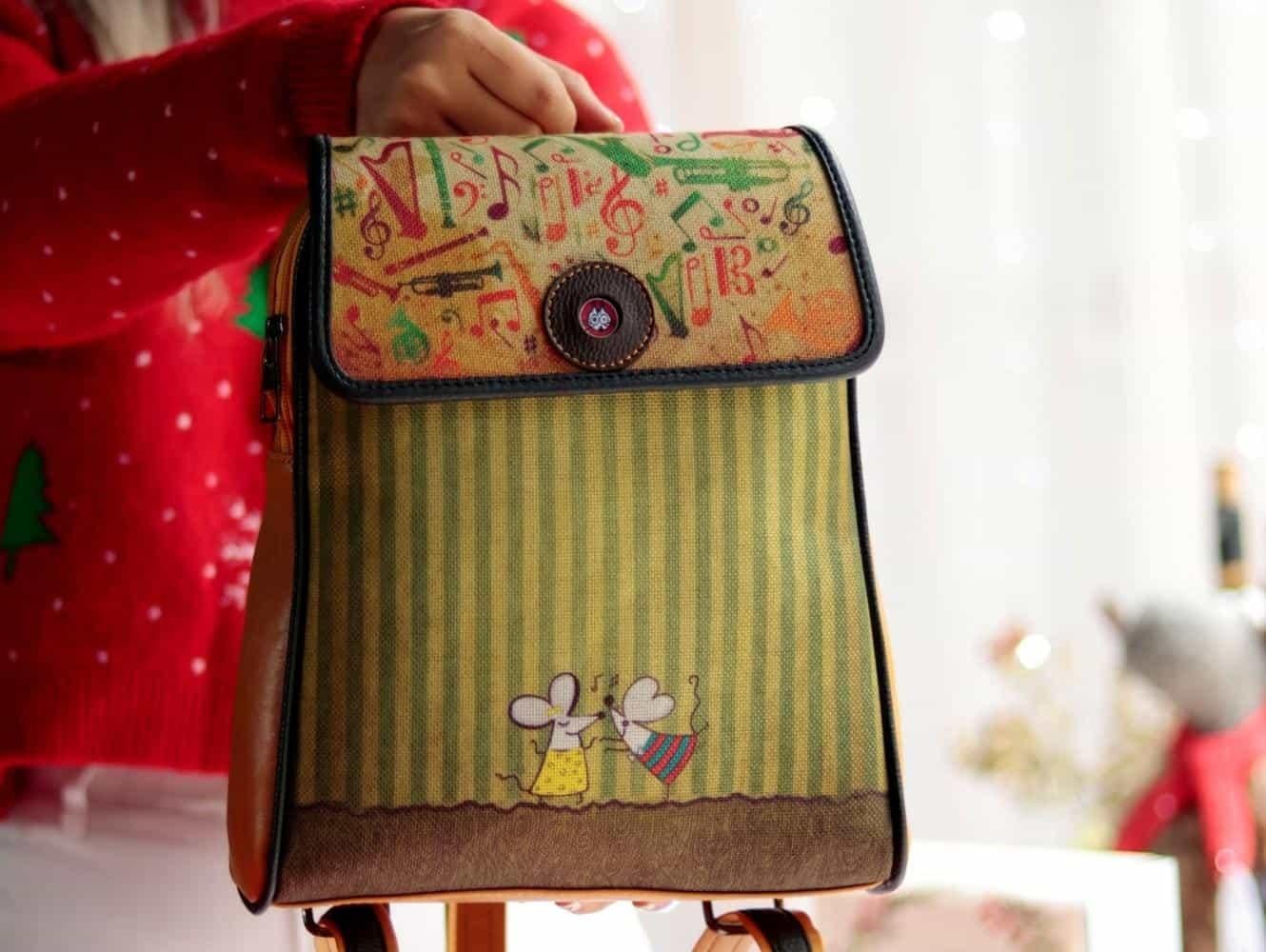 Dans Eden Fareler Figürlü Kapaklı Sırt Çantası Etnik Bohem Style - TABA