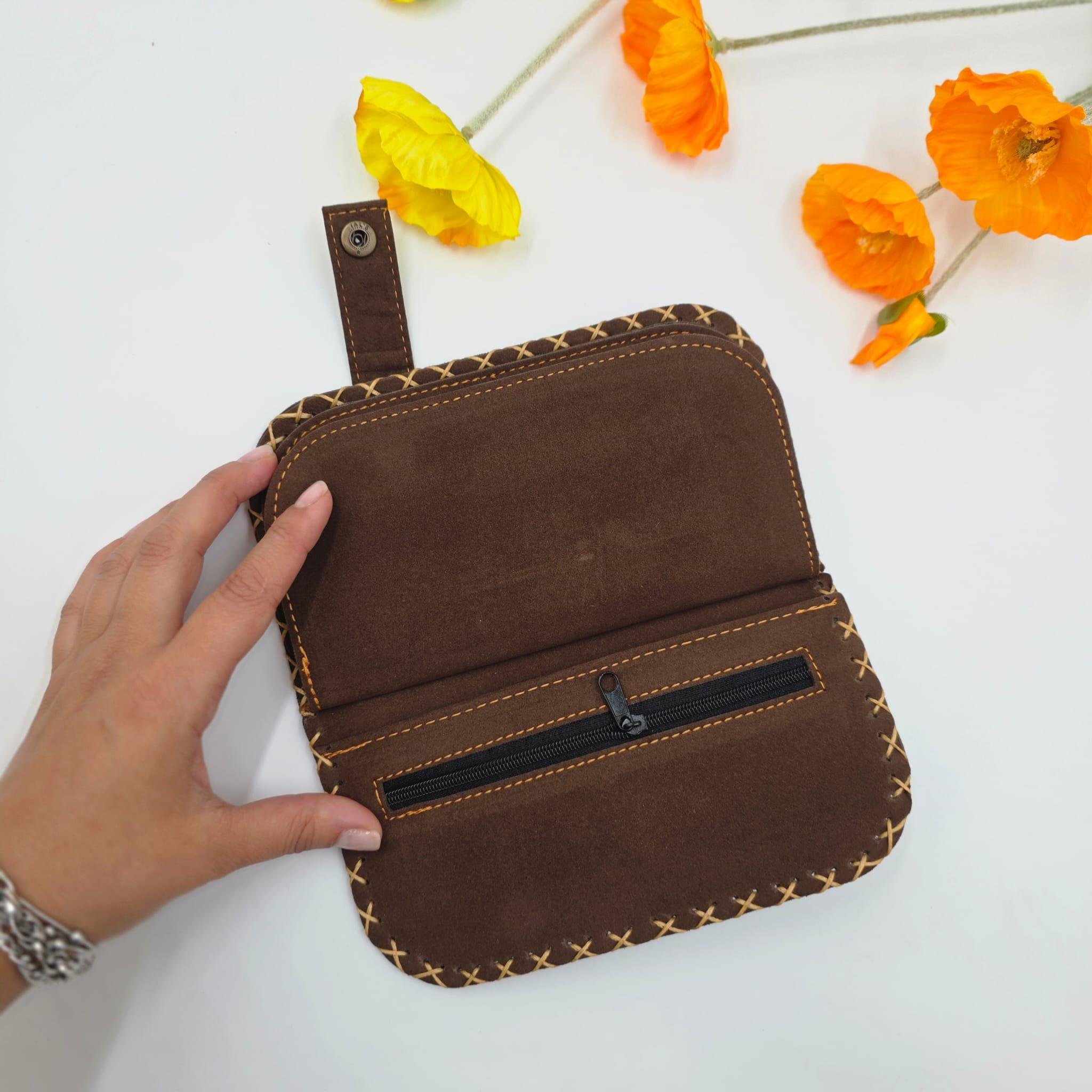 Frida Figürlü Büyük Cüzdan Etnik Bohem Retro Vintage Style - ANTRASİT