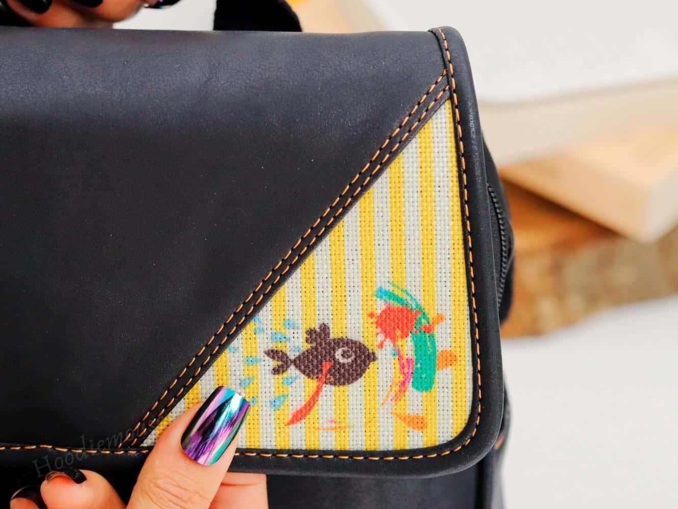 Karabalık Figürlü Business Sırt Çantası Etnik Bohem Style - SIYAH