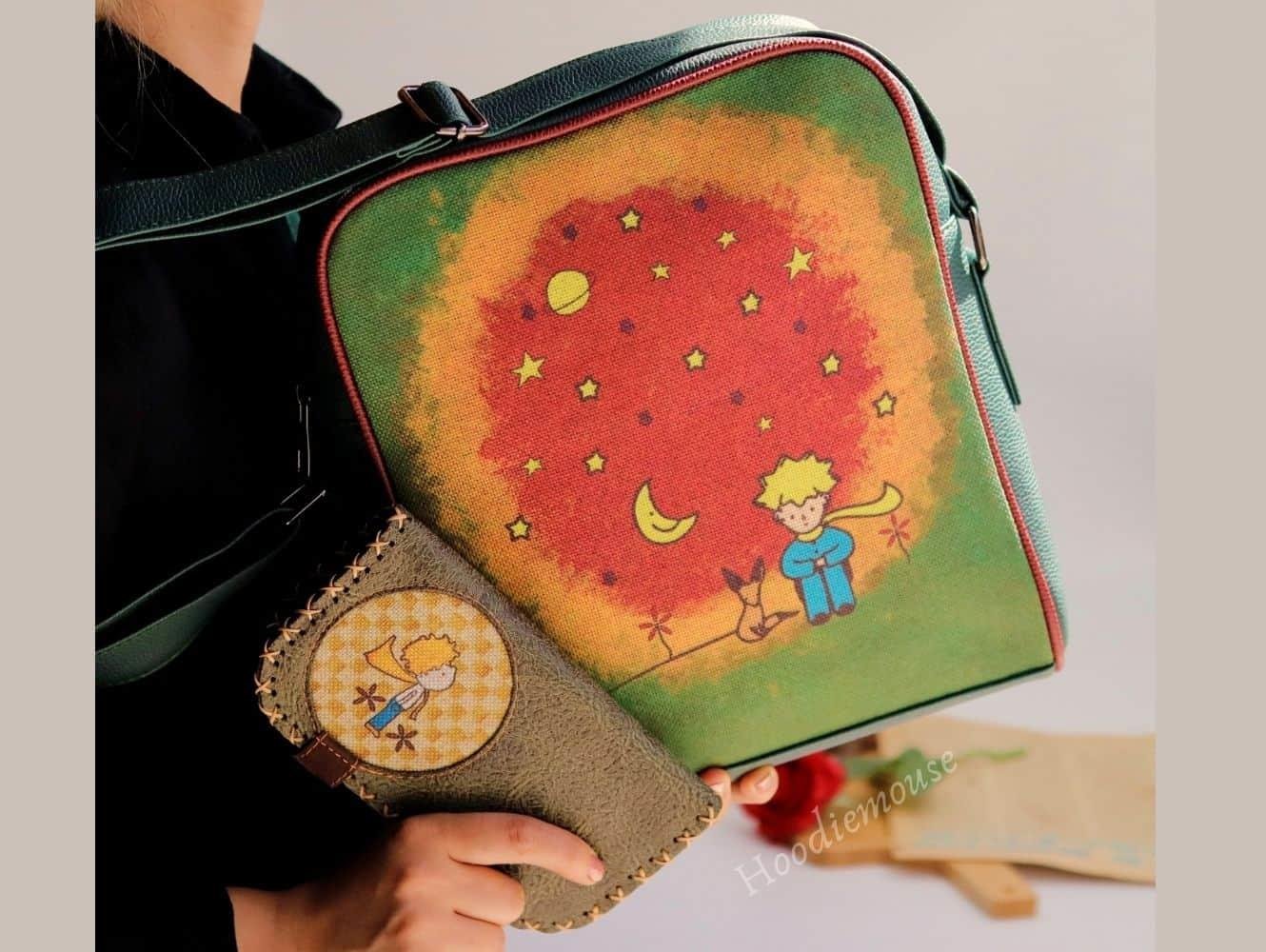 Küçük Prens Figürlü Büyük Postacı Kol Çantası Etnik Bohem Style Çanta Cüzdan KOMBİN