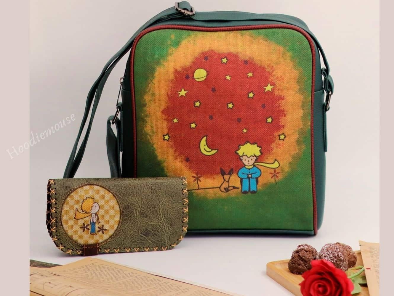 Küçük Prens Figürlü Büyük Postacı Kol Çantası Etnik Bohem Style Çanta Cüzdan KOMBİN
