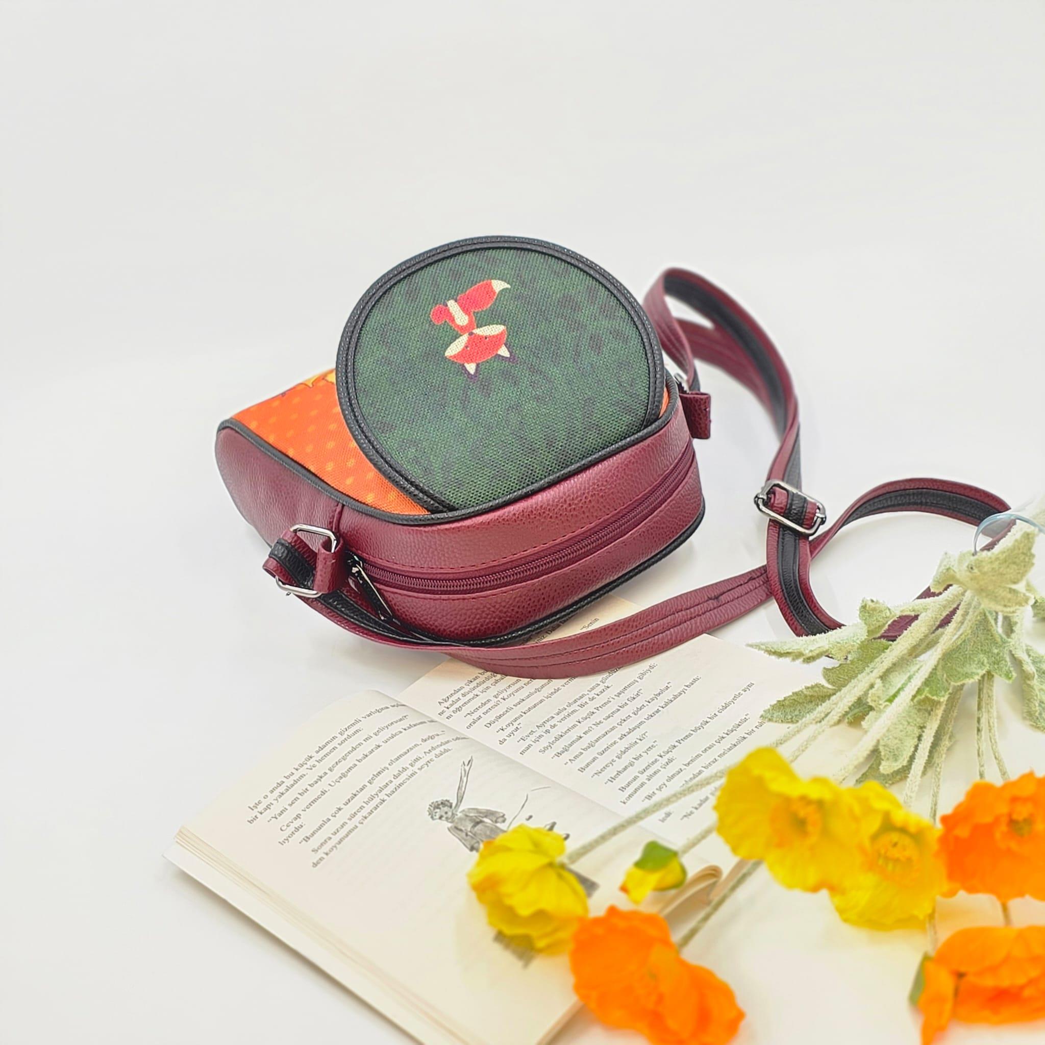 Küçük Prens Figürlü Küçük Postacı Omuz Çantası Etnik Bohem Style - Bordo