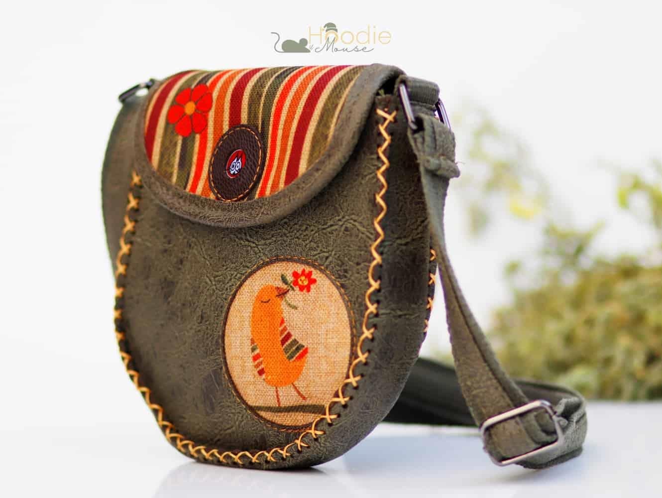 Kuş Figürlü Çapraz Örgülü Kol Çantası Etnik Bohem Style - YEŞİL