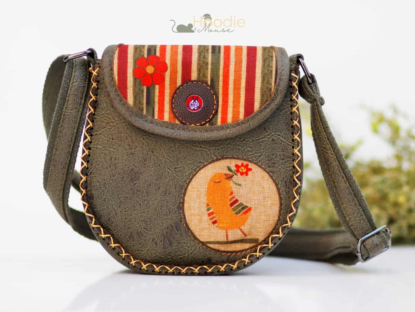 Kuş Figürlü Çapraz Örgülü Kol Çantası Etnik Bohem Style - YEŞİL
