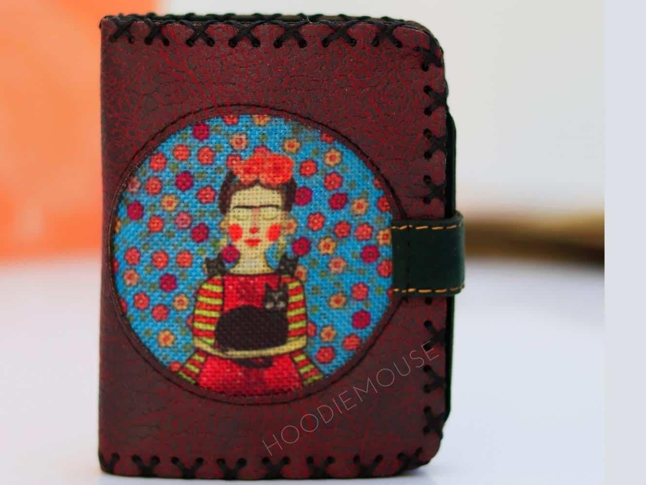 MAVI FRIDA Figürlü Küçük Cüzdan Etnik Bohem Retro Style - BORDO