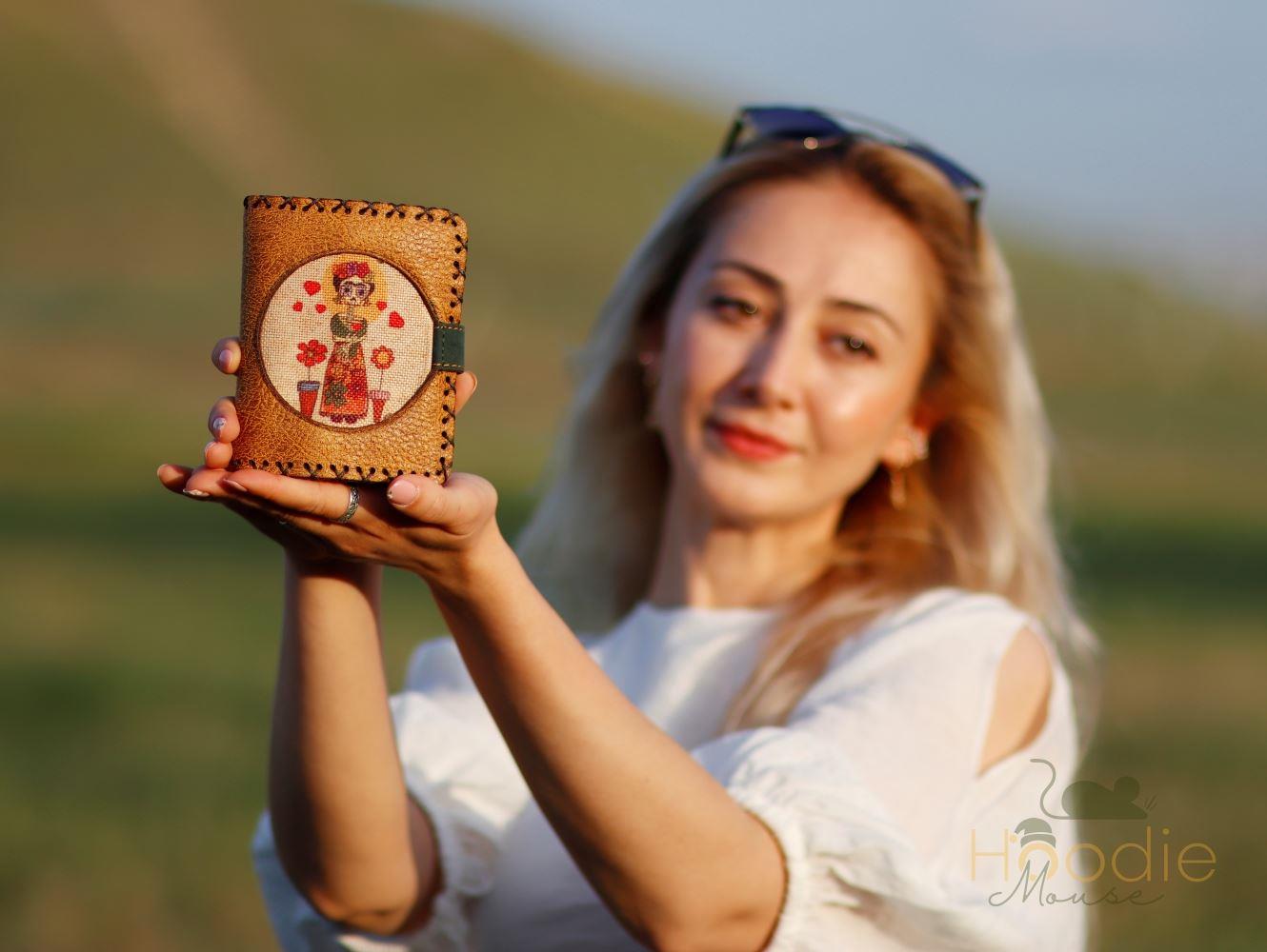 MEXSİCAN F.KAHLO Figürlü Küçük Cüzdan Etnik Bohem Retro Style - HARDAL