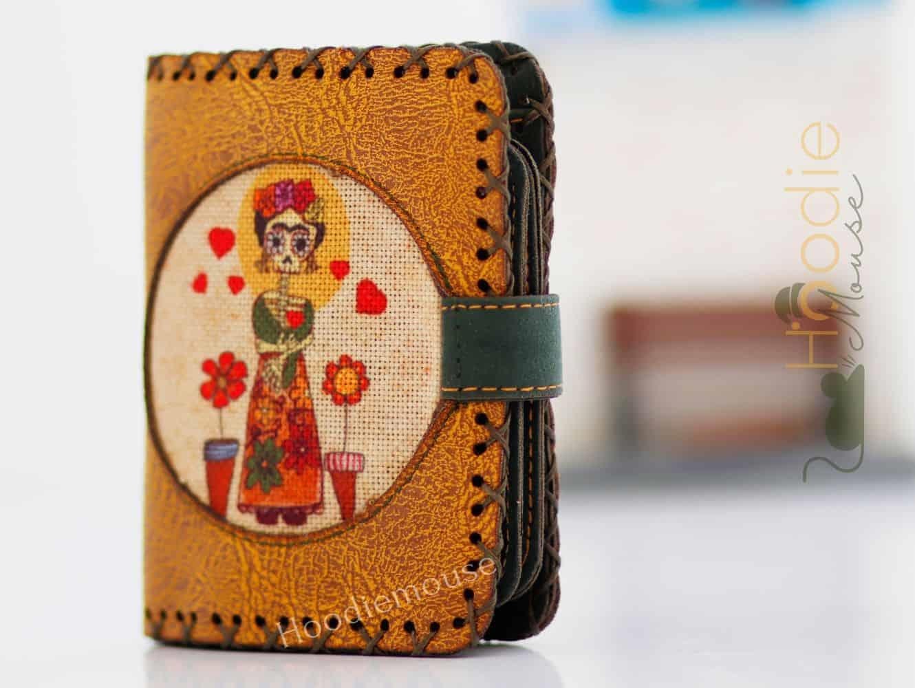 MEXSİCAN F.KAHLO Figürlü Küçük Cüzdan Etnik Bohem Retro Style - HARDAL