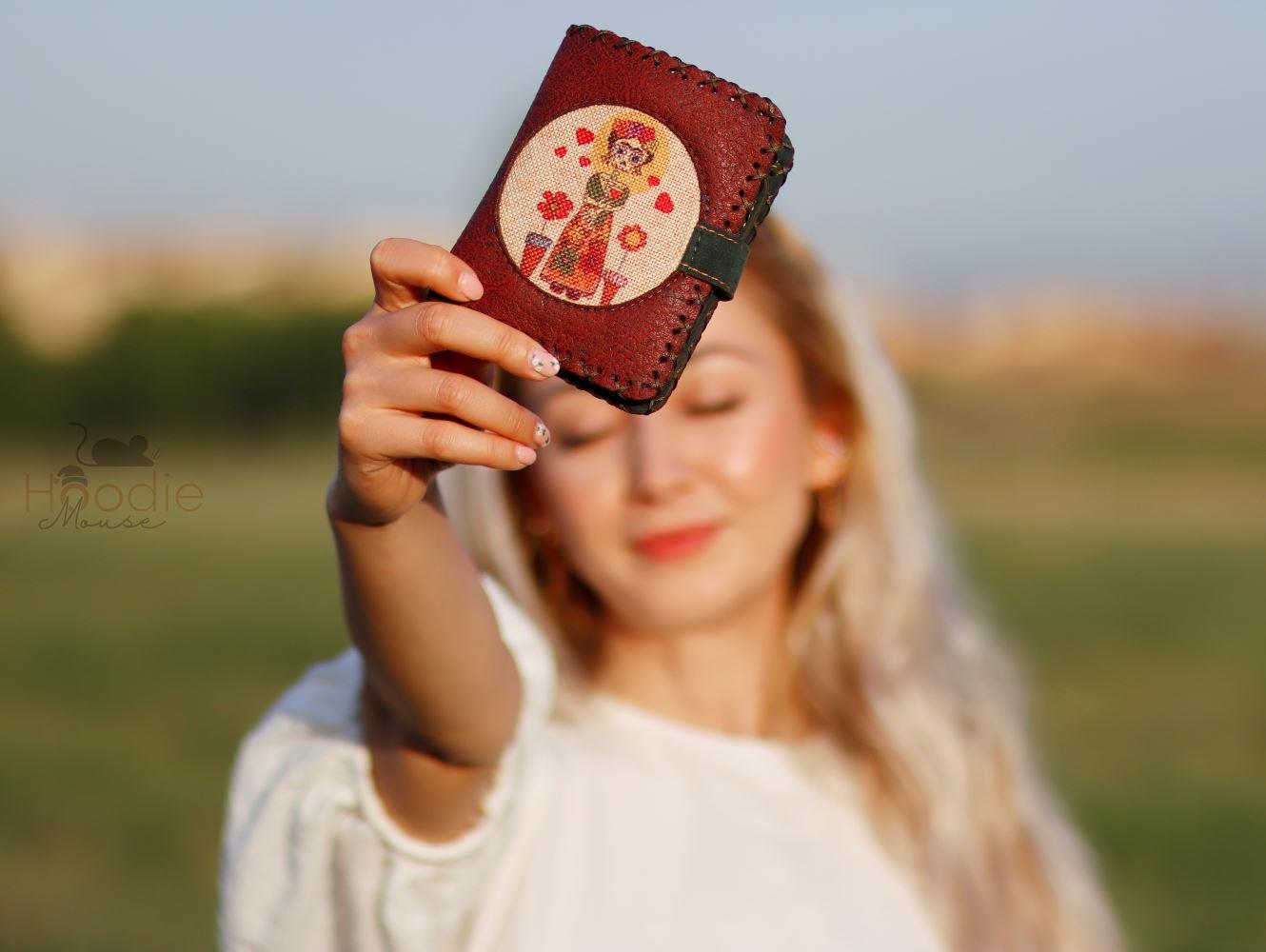MEXSİCAN F.KAHLO Figürlü Küçük Cüzdan Etnik Bohem Retro Style - BORDO