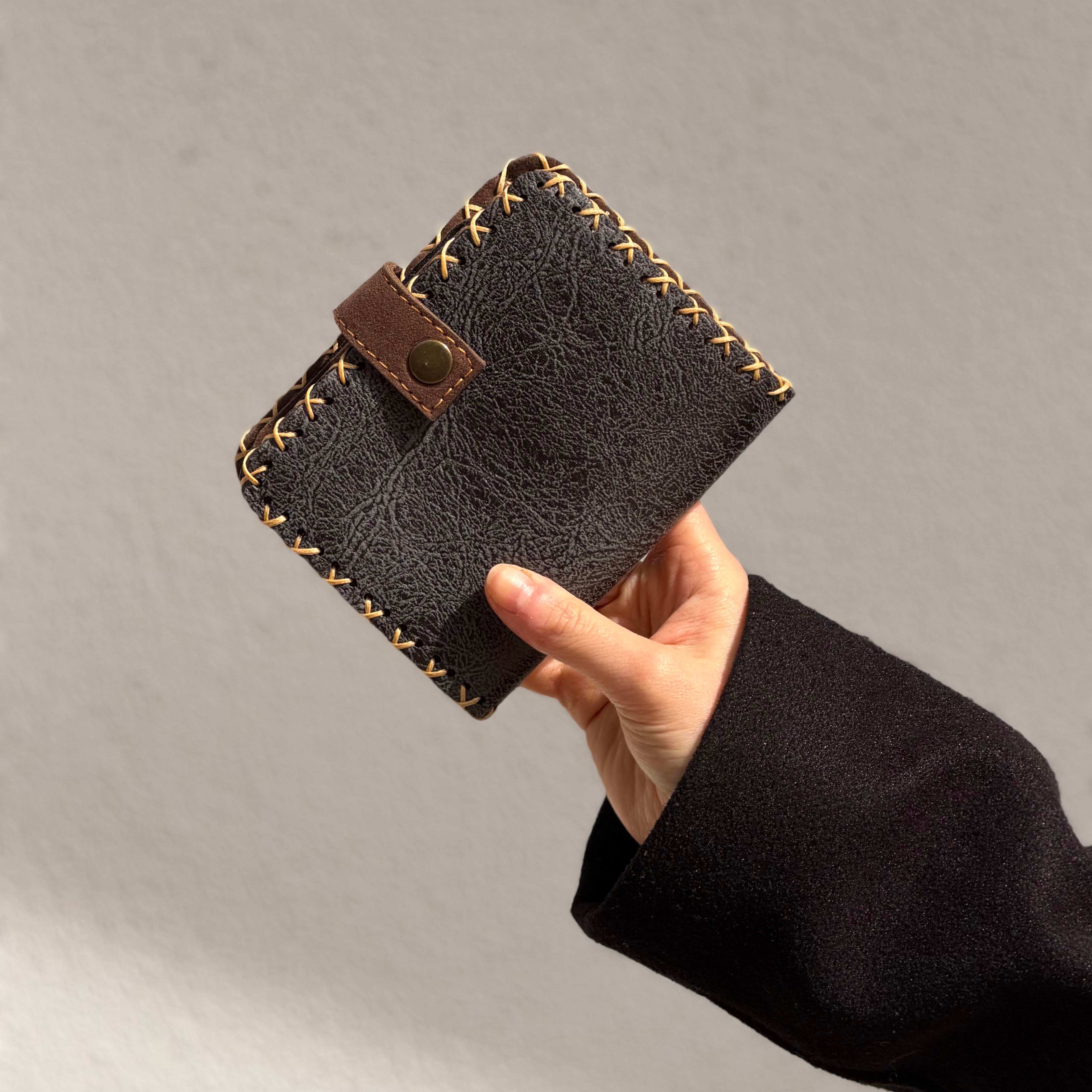 Rakun Figürlü Küçük Cüzdan Etnik Bohem Retro Style -ANTRASİT