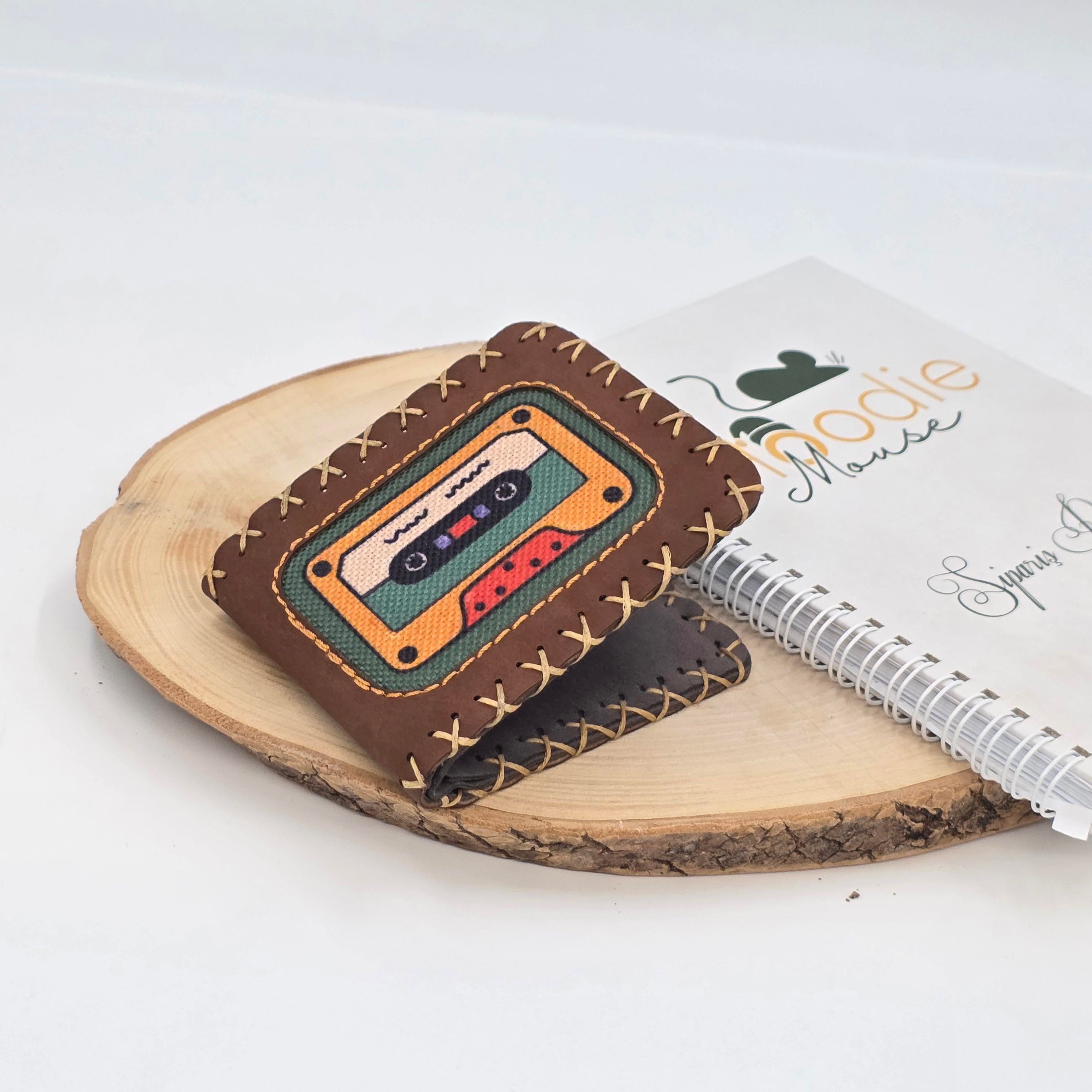 Retro Kaset Figürlü Küçük Cüzdan Etnik Bohem Retro Style -Kahverengi