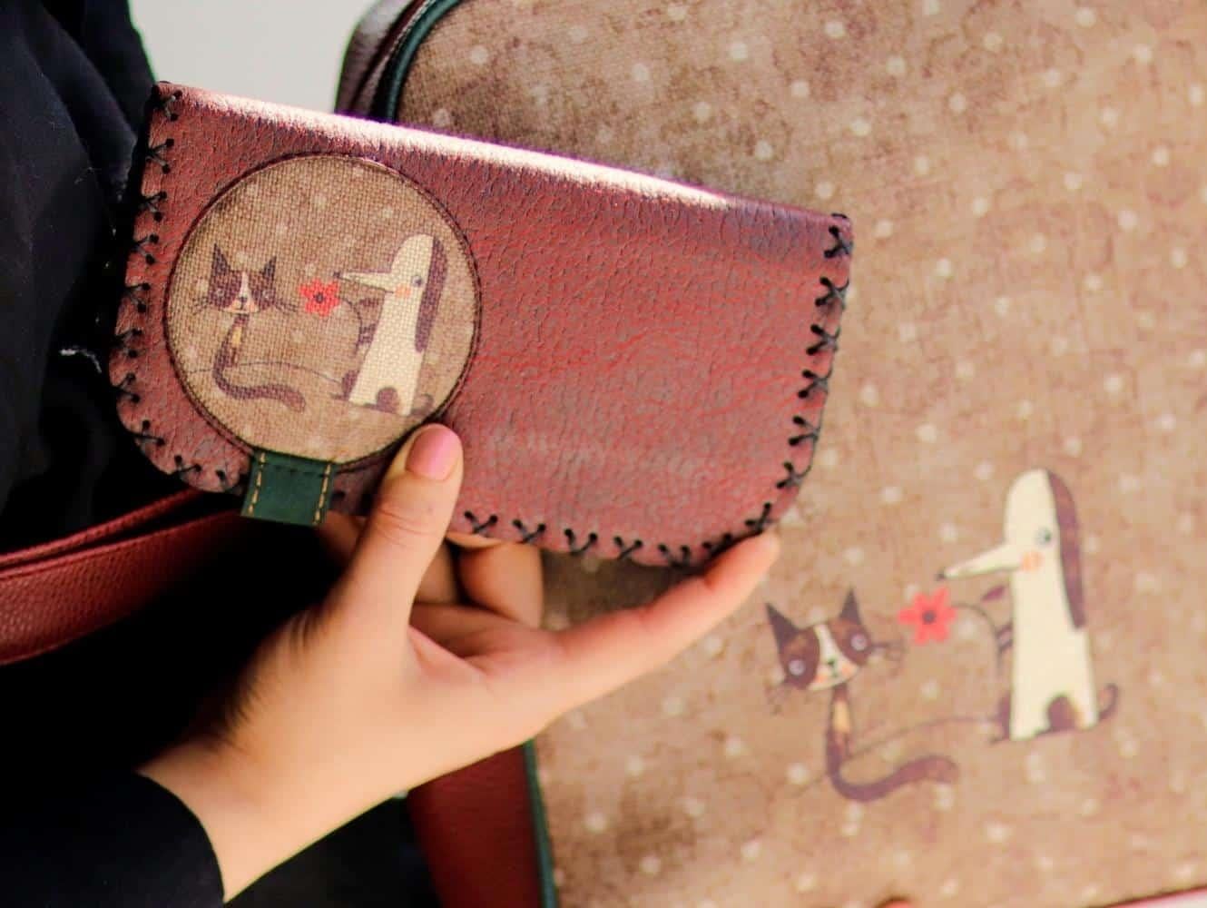 Tilki Figürlü Büyük Postacı Kol Çantası Etnik Bohem Style Çanta Cüzdan KOMBİN