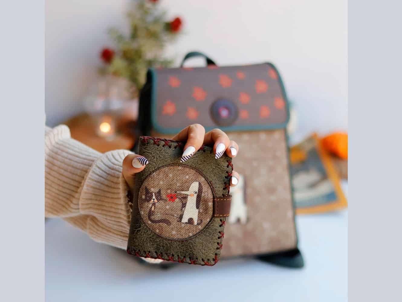 Tilki Figürlü Kapaklı Sırt Çantası Etnik Bohem Style Cüzdan Kombin