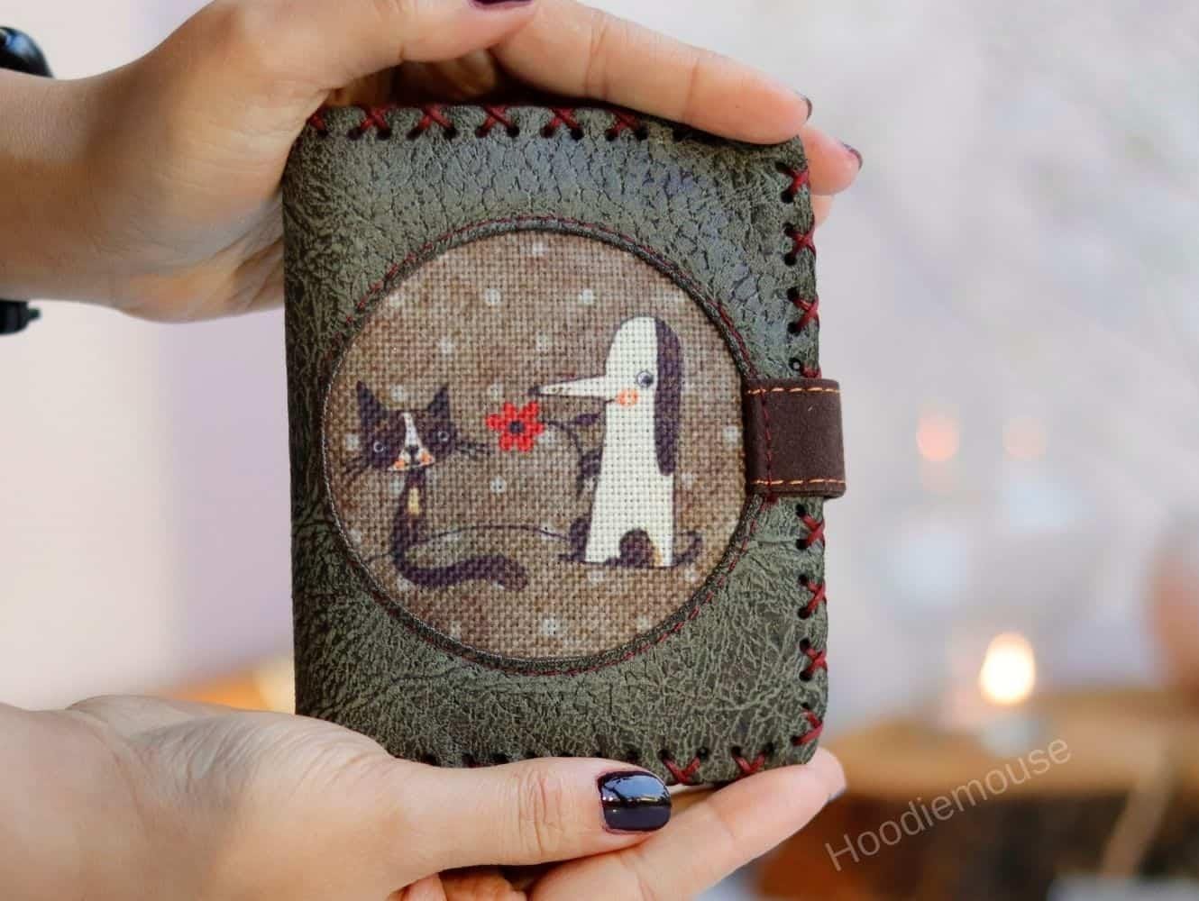 TILKI Figürlü Küçük Cüzdan Etnik Bohem Retro Style - YEŞİL