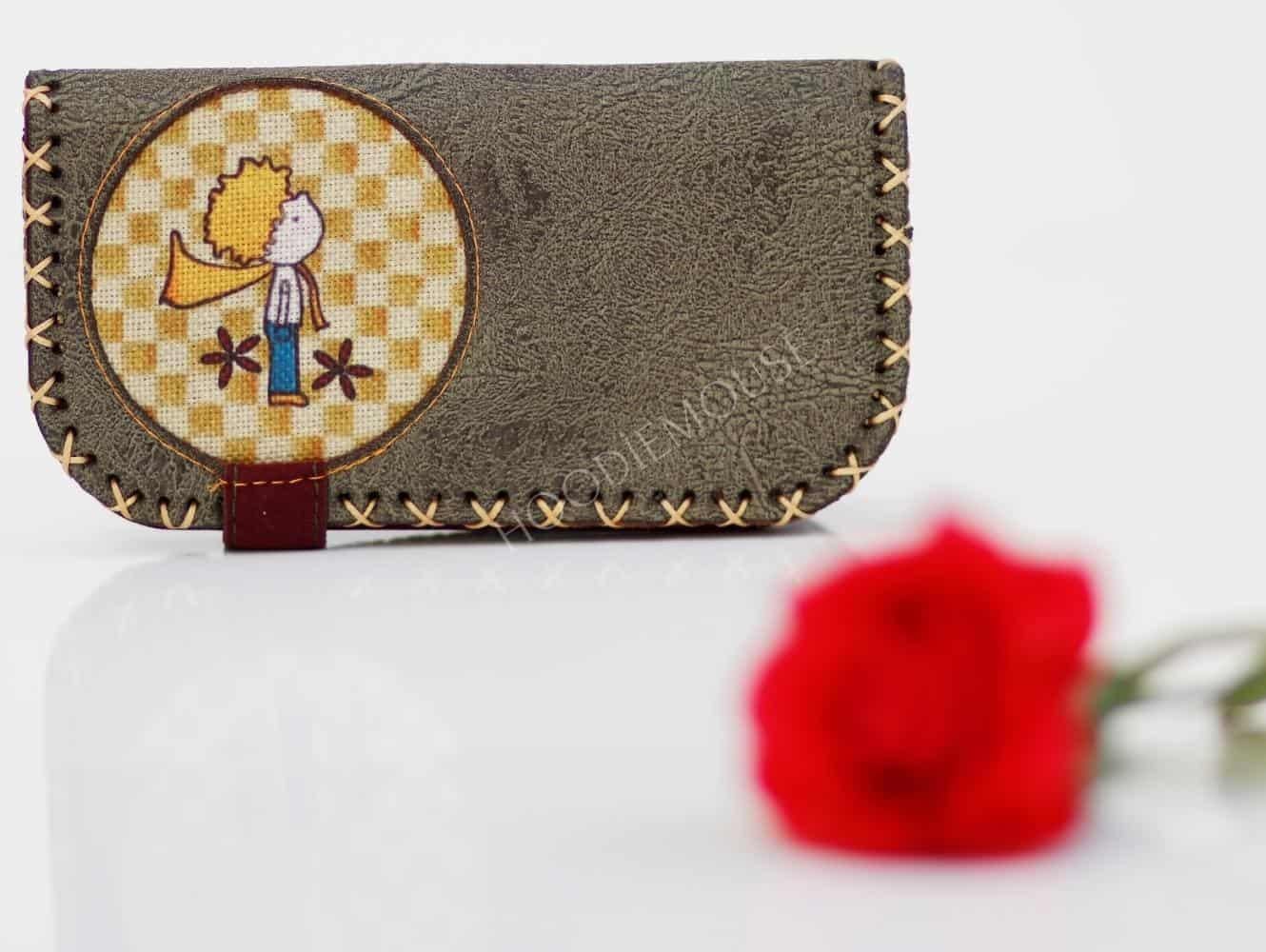 Y.Küçük Prens Figürlü Büyük Cüzdan Etnik Bohem Retro Vintage Style - YEŞİL