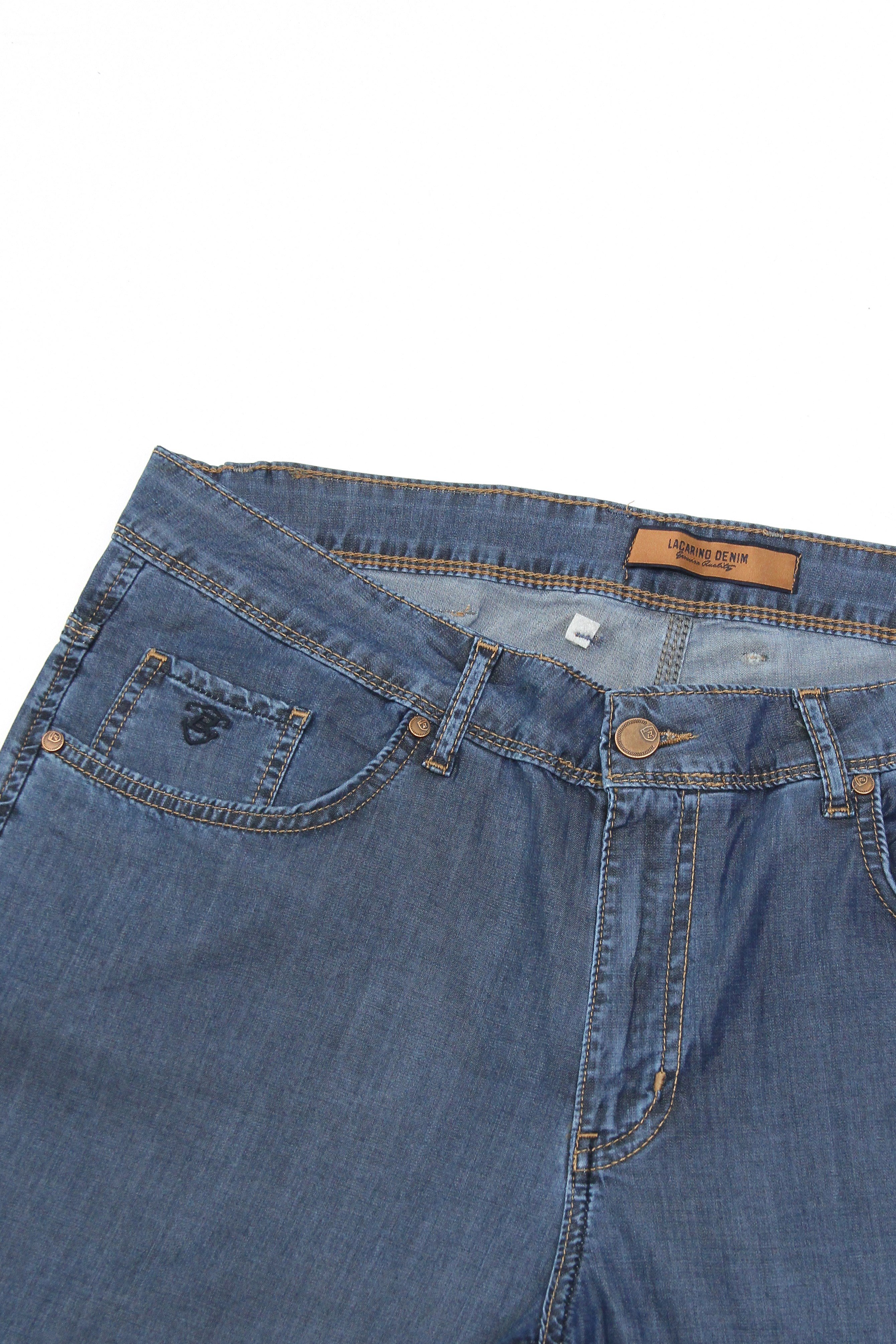 LACARINOYüksek Bel Battal Kesim Yarım Boru Paça Dark Blue Jean Pantolon
