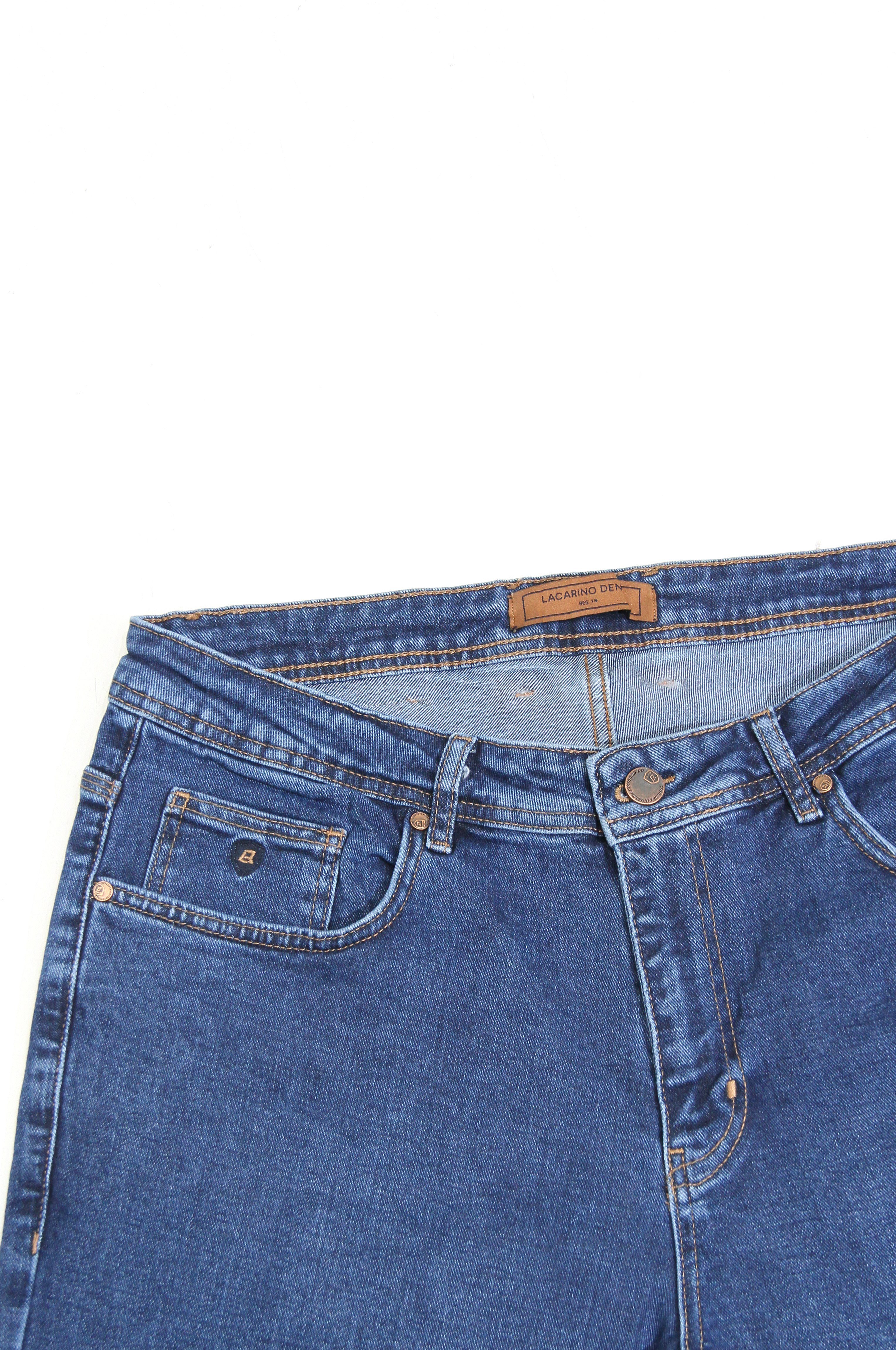 LACARINOYüksek Bel Battal Kesim Boru Paça Ocean Blue Erkek Jean Pantolon