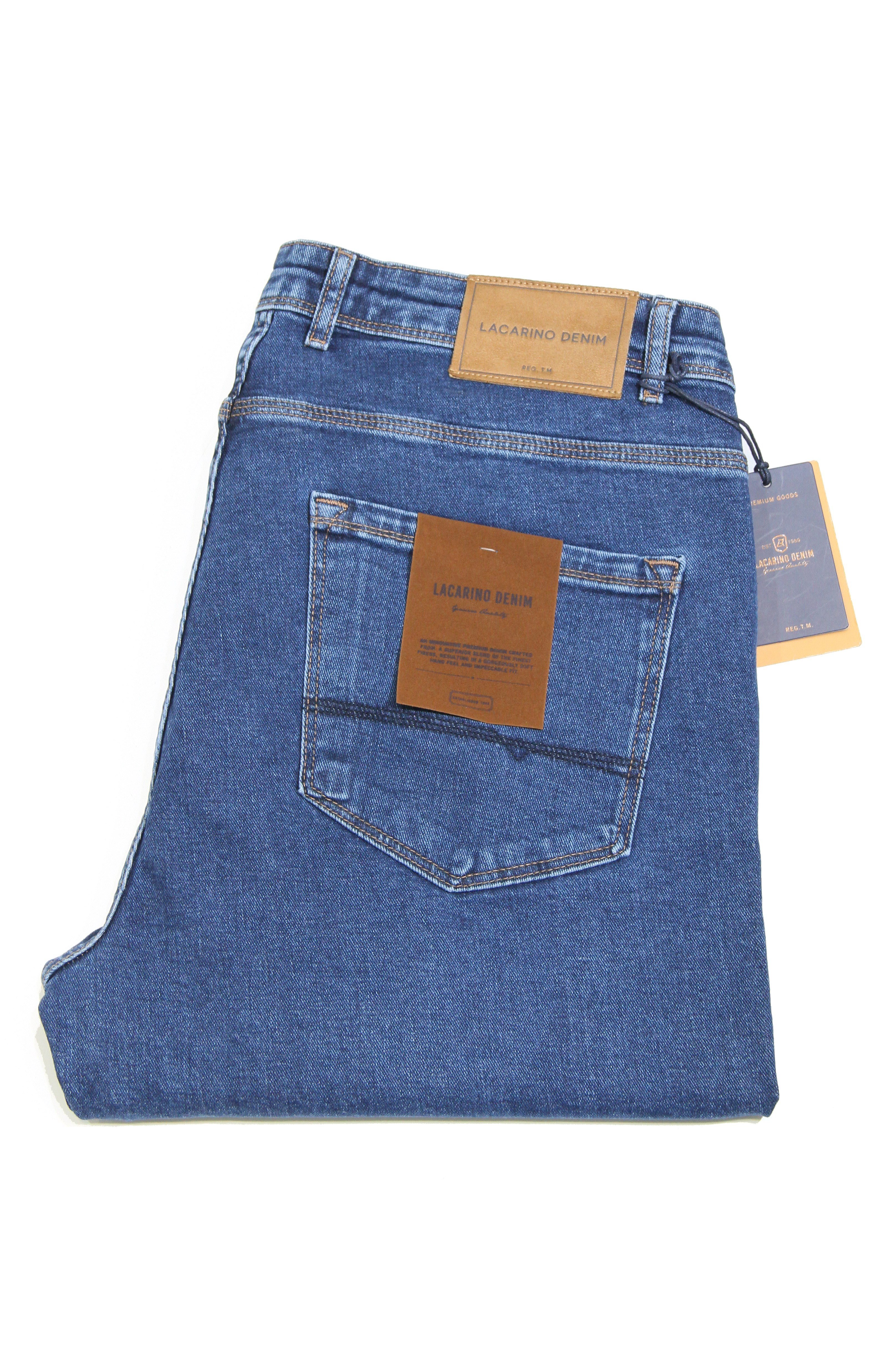LACARINOYüksek Bel Battal Kesim Boru Paça Ocean Blue Erkek Jean Pantolon