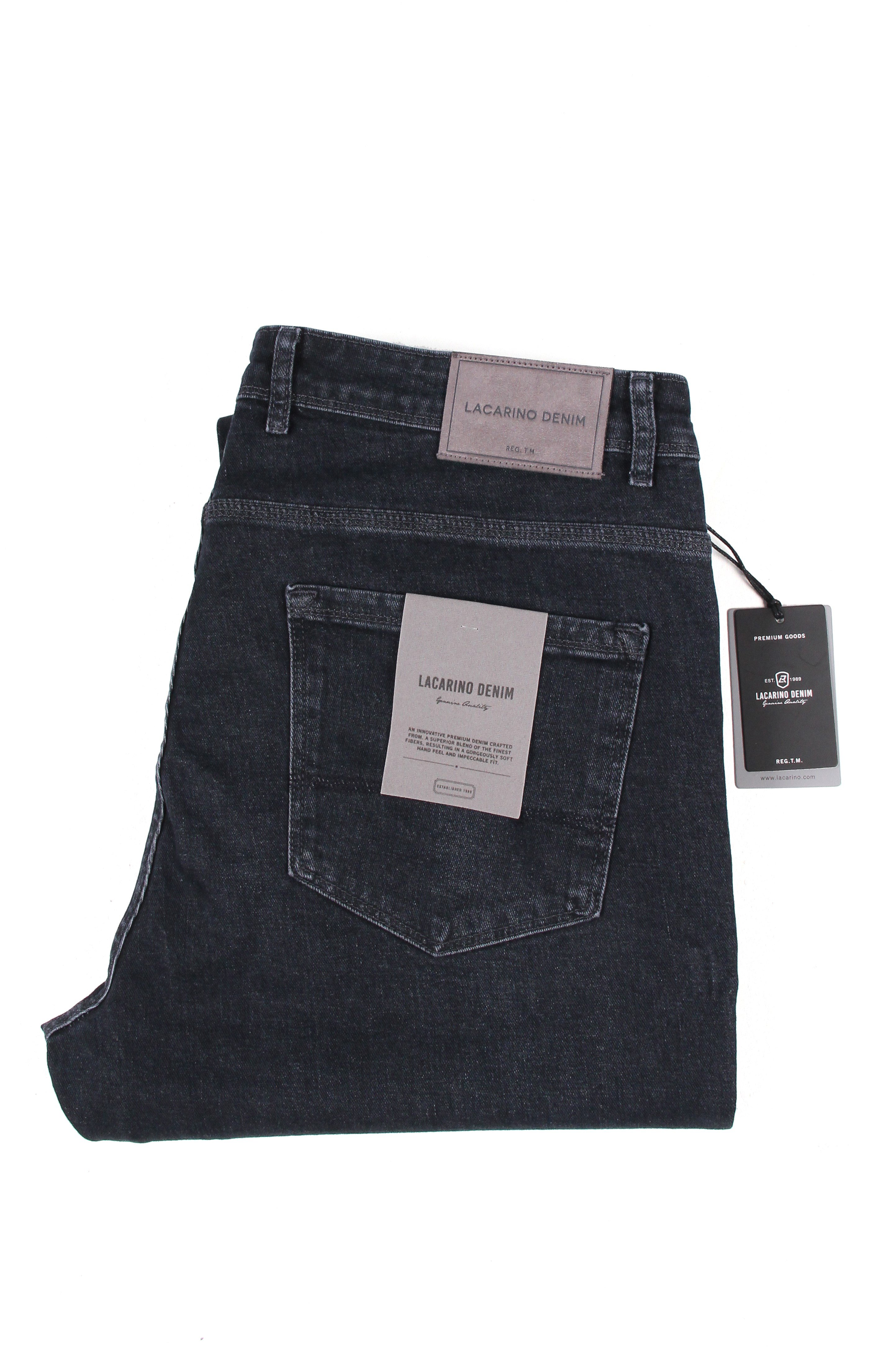 LACARINOYüksek Bel Battal Kesim Ebony Black Erkek Jean Pantolon