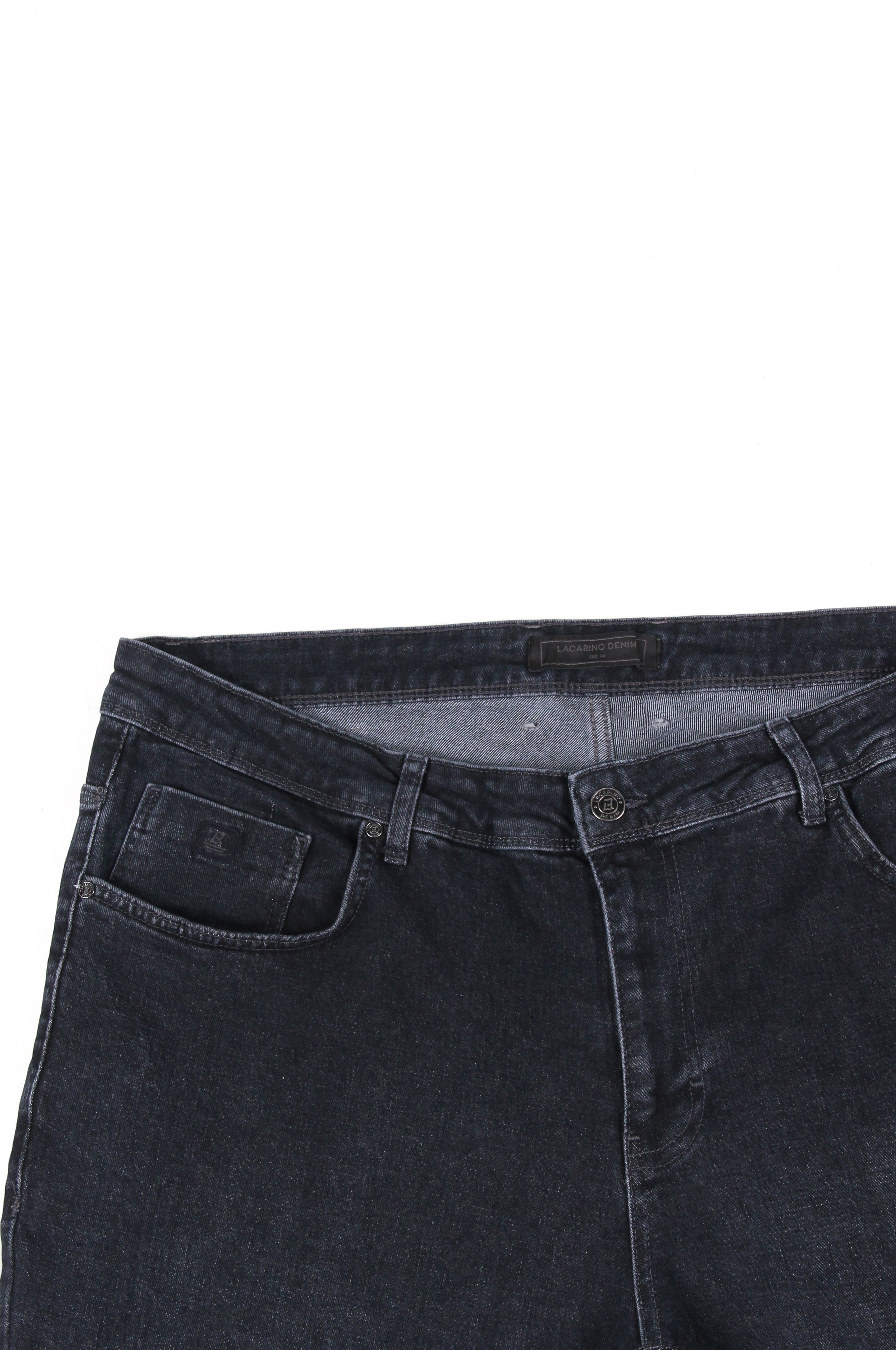 LACARINOYüksek Bel Battal Kesim Ebony Black Erkek Jean Pantolon