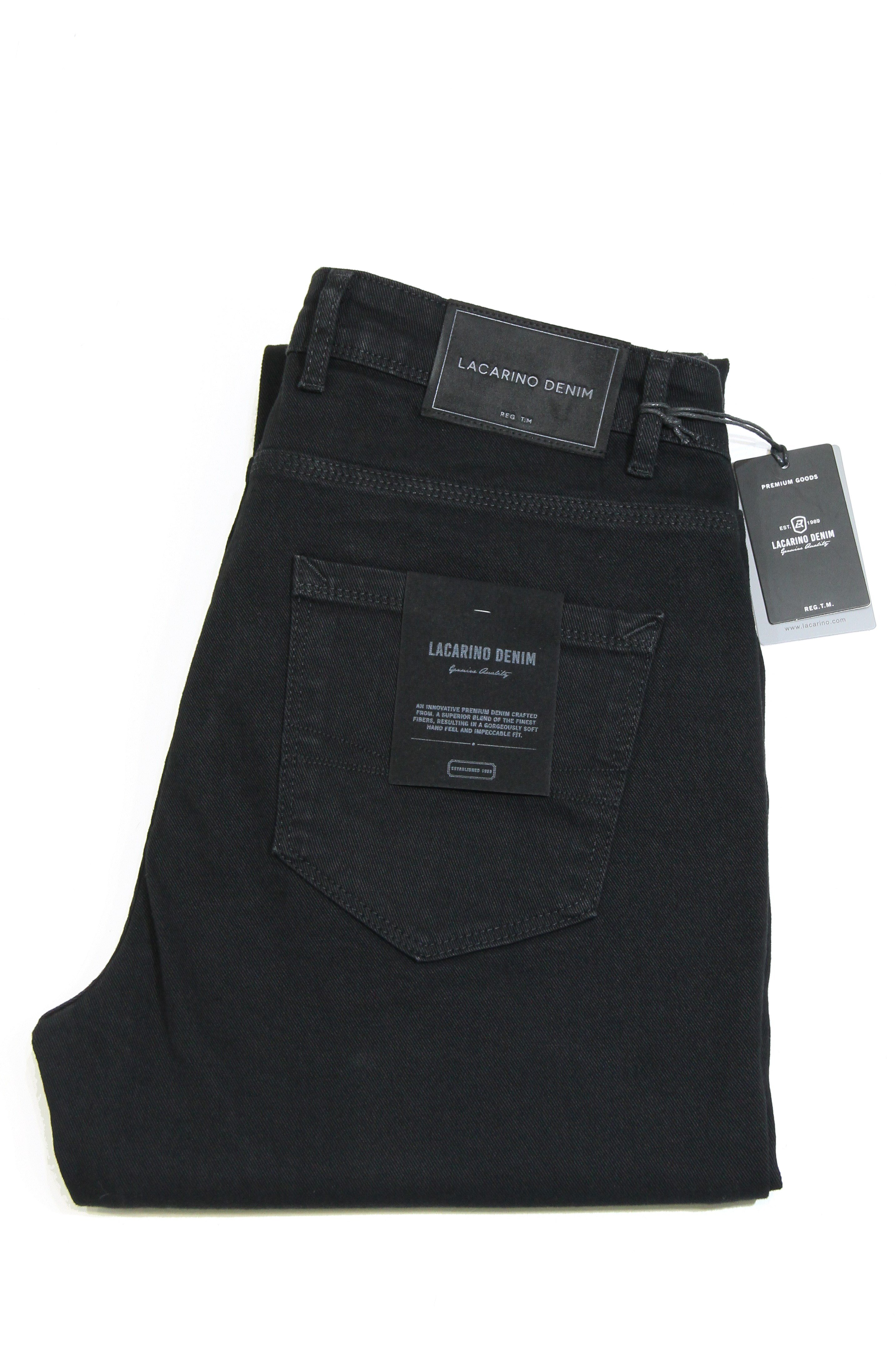 LACARINOYüksek Bel Battal Kesim Boru Paça Black Erkek Jean Pantolon