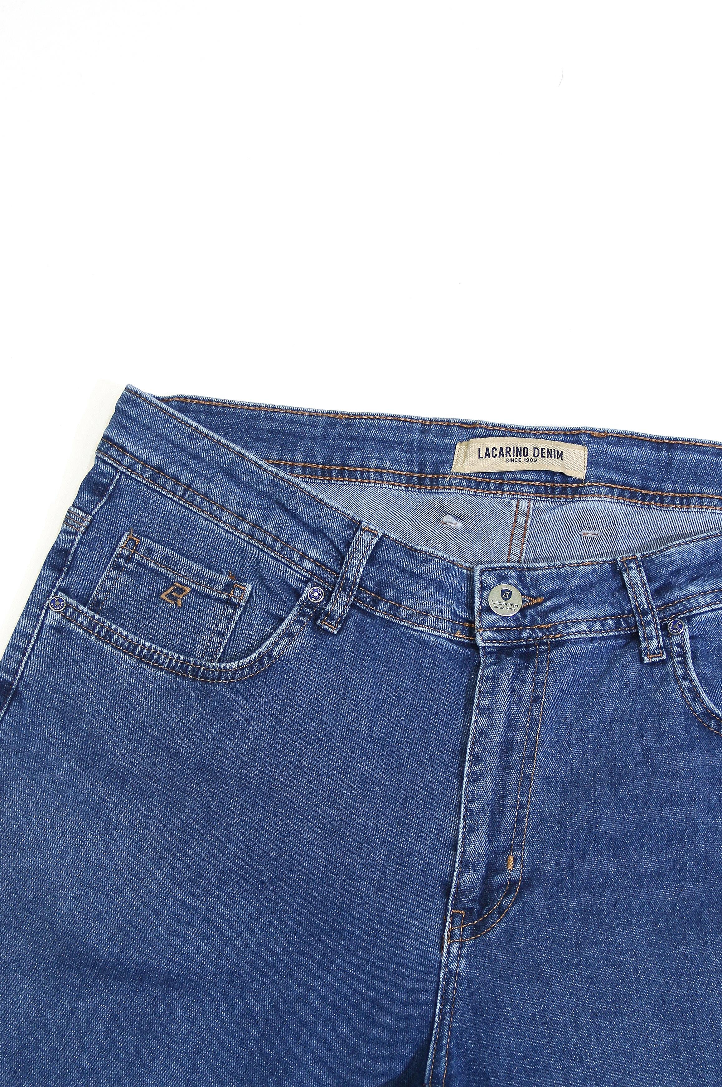 LACARINOYüksek Bel Boru Paça Battal Kesim Blue Erkek Jean Pantolon