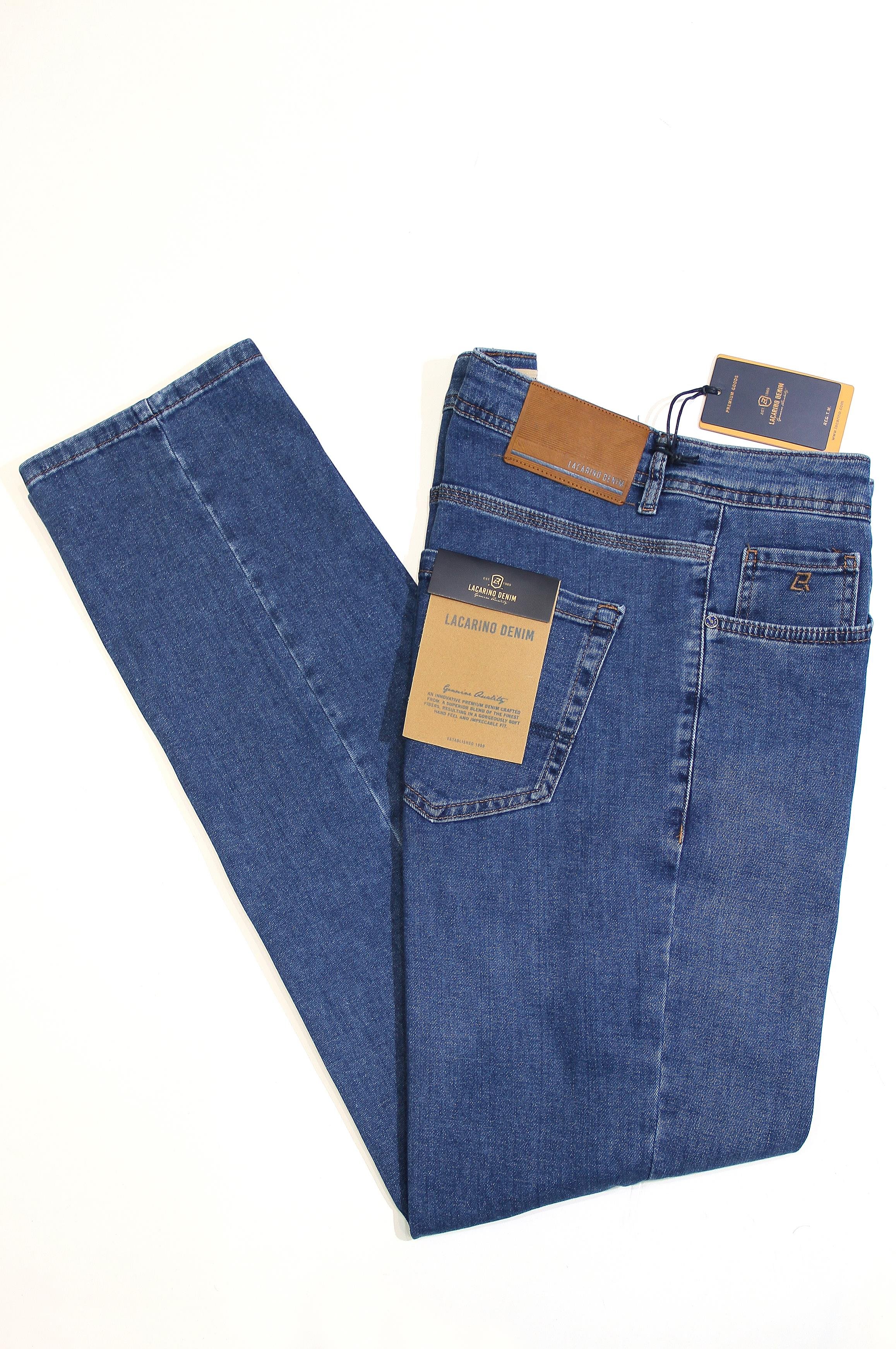 LACARINOYüksek Bel Boru Paça Battal Kesim Blue Erkek Jean Pantolon