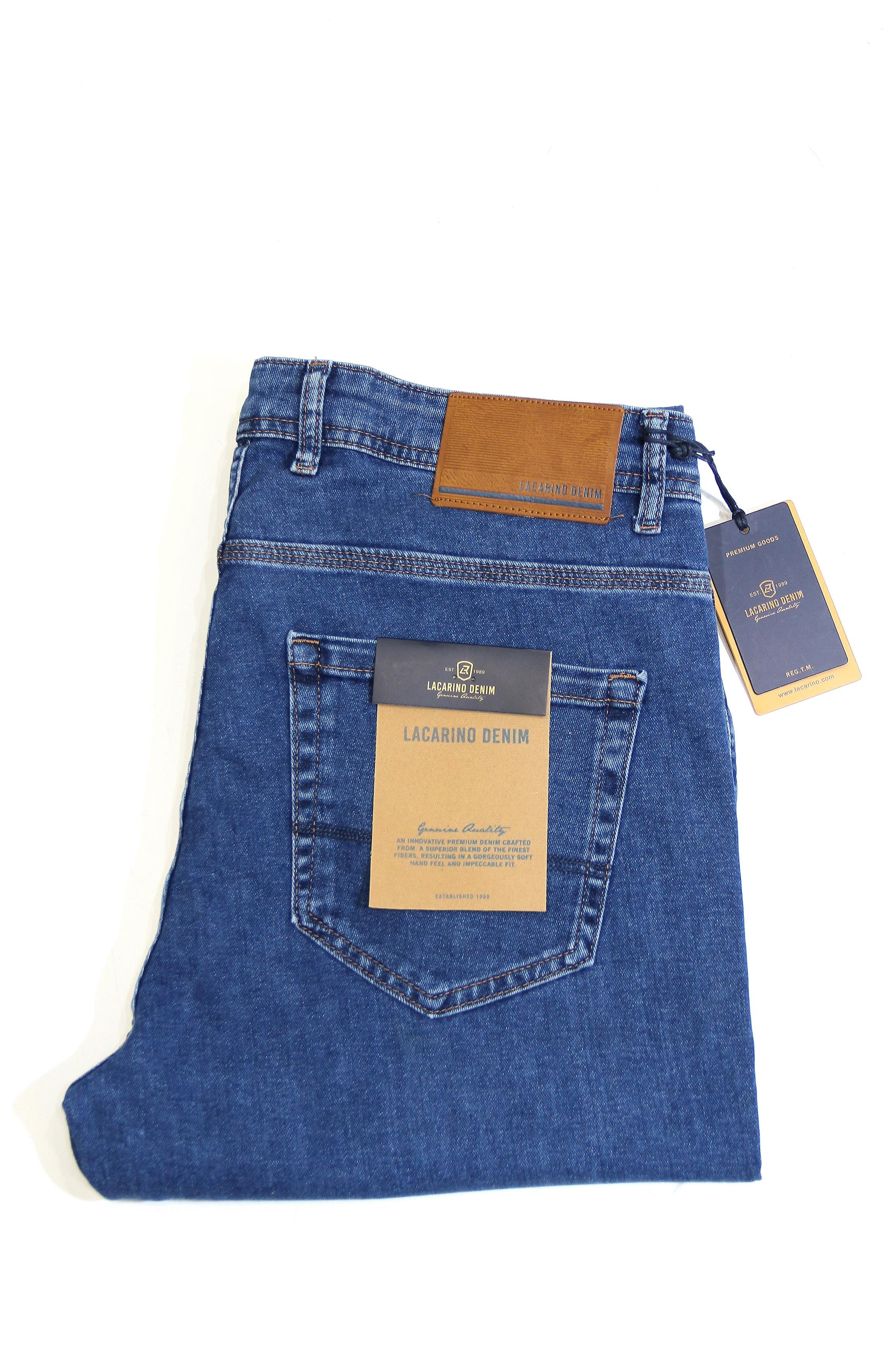 LACARINOYüksek Bel Boru Paça Battal Kesim Blue Erkek Jean Pantolon