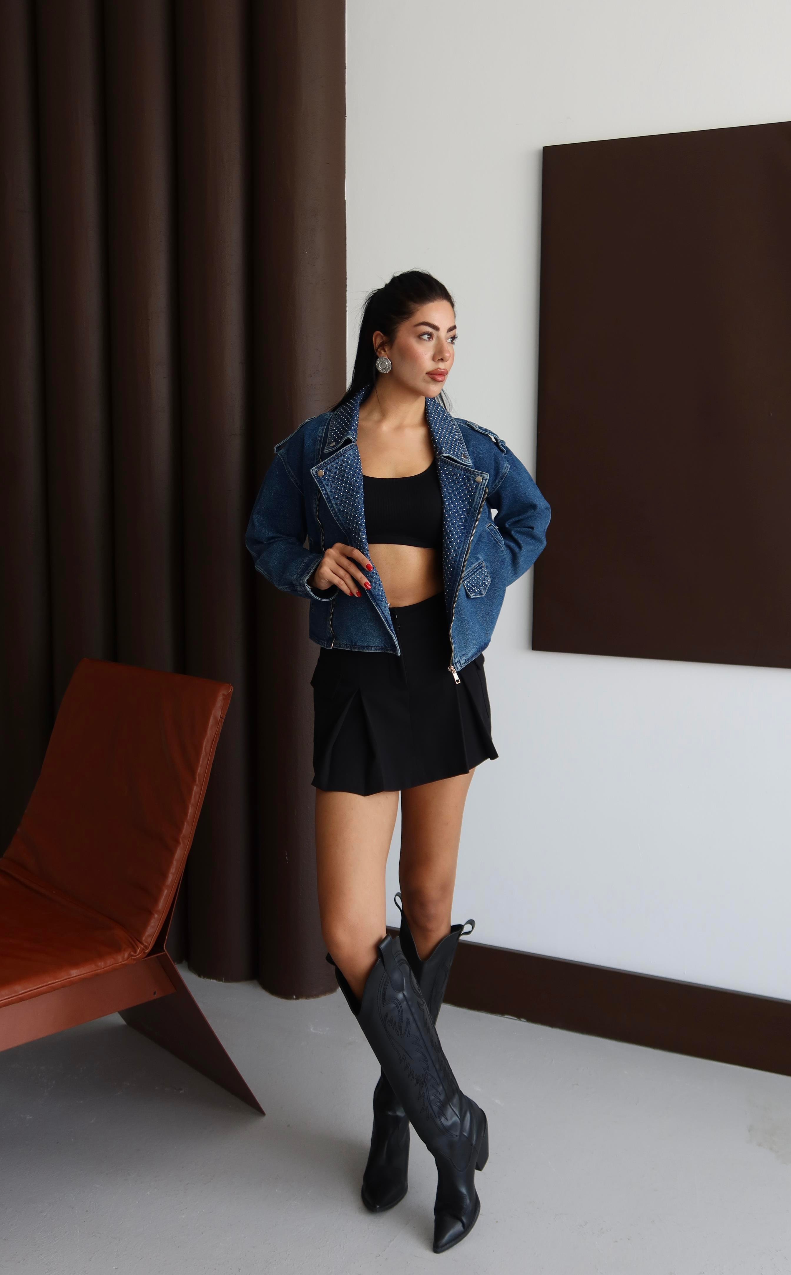 LACARINOTaş Detaylı Blue Denim Ceket