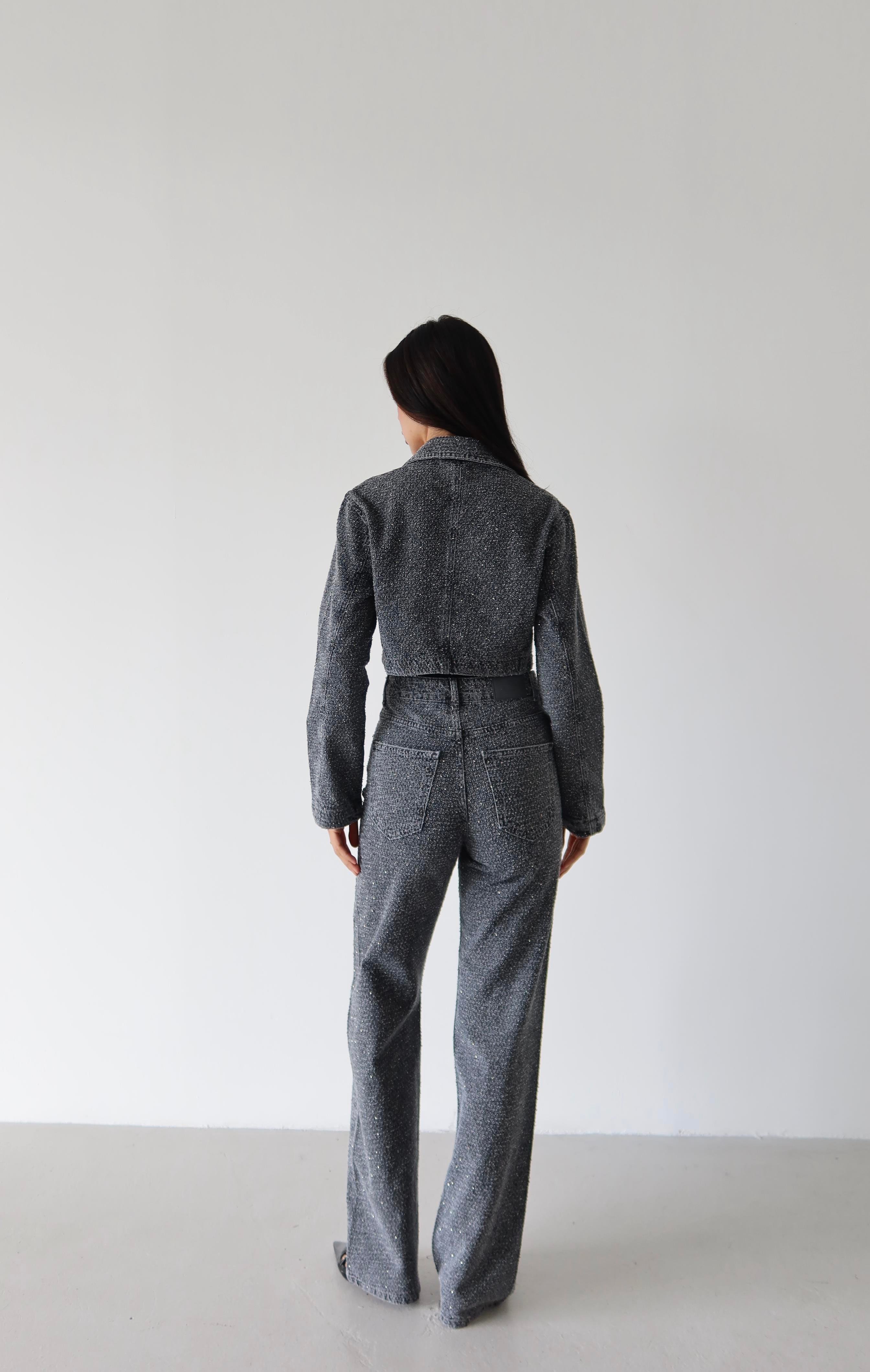 LACARINOKadın Koyu Gri Taşlı Ceket