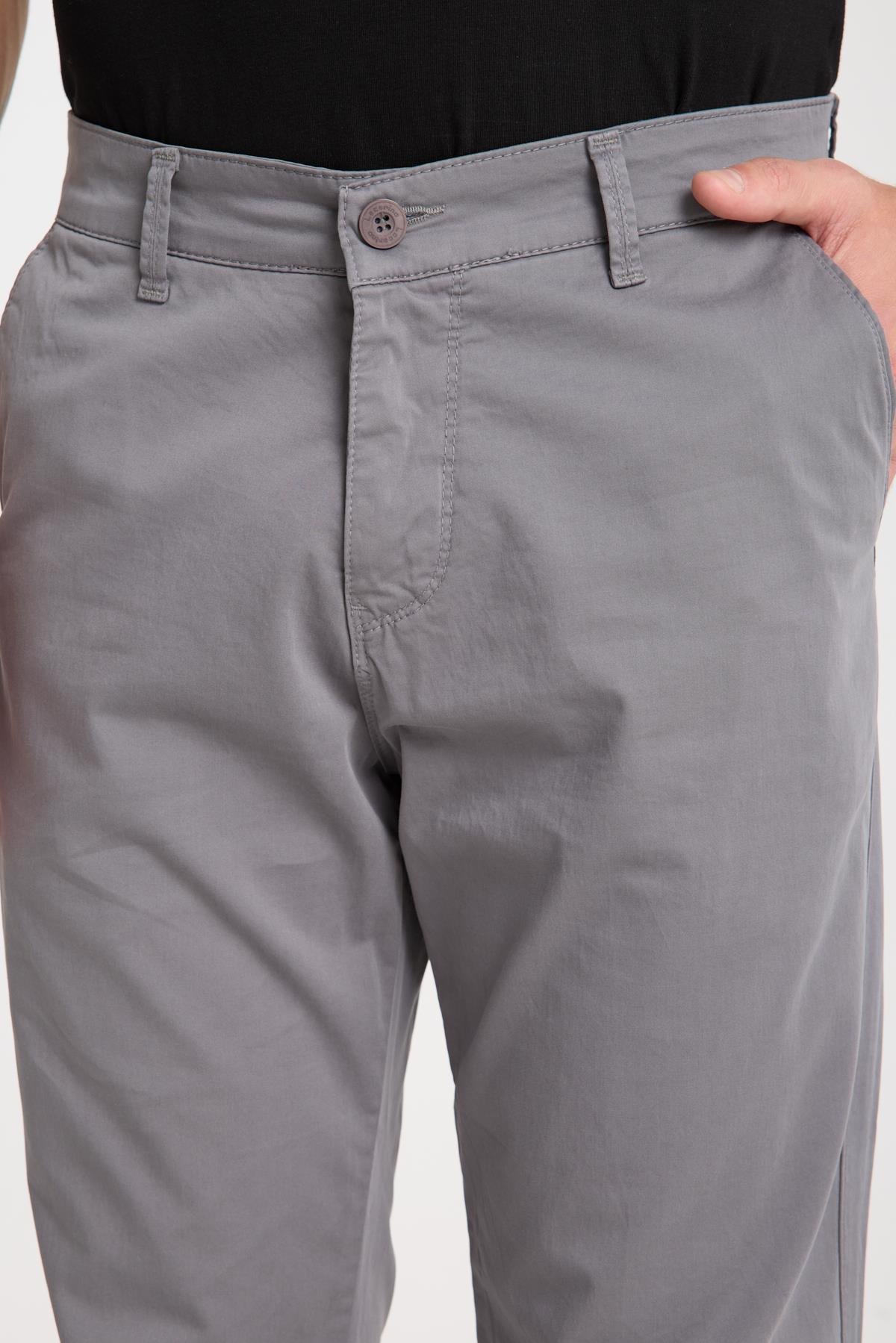 LACARINOErkek Yüksek Bel Boru Paça Paça Antrasit Chino Pantolon