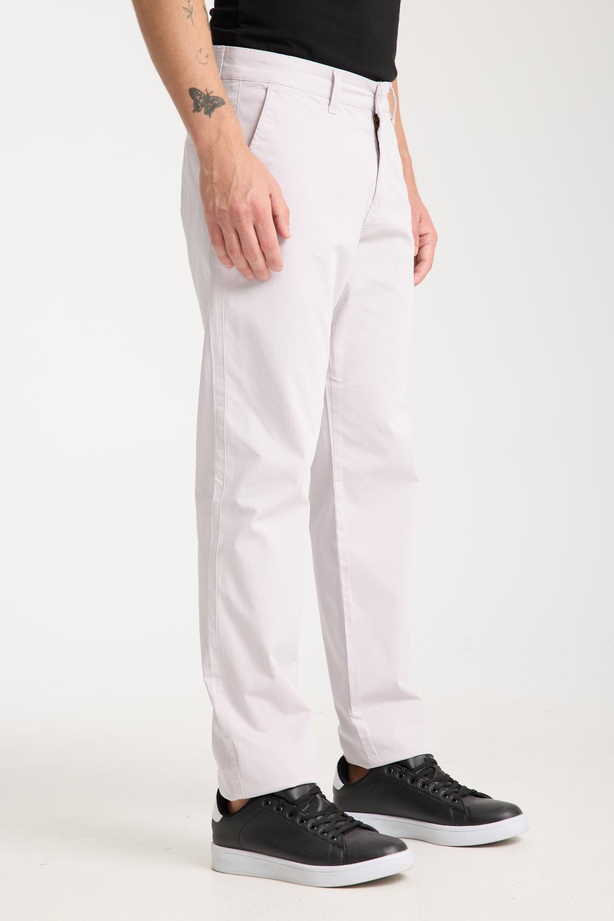 LACARINOErkek Yüksek Bel Boru Paça Paça Taş Chino Pantolon