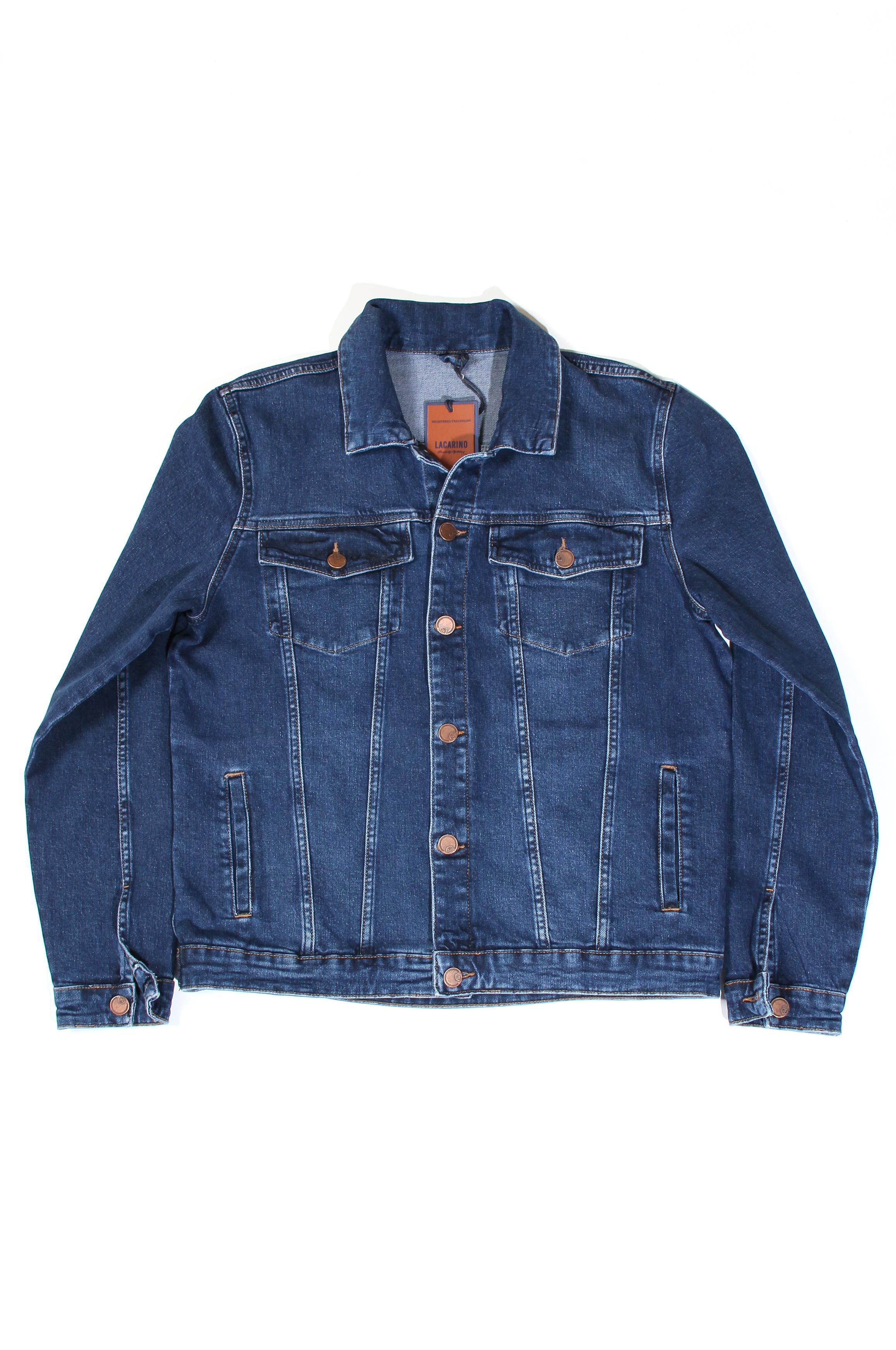 LACARINOErkek Cep Detaylı Düğmeli Charp Blue Jean Ceket
