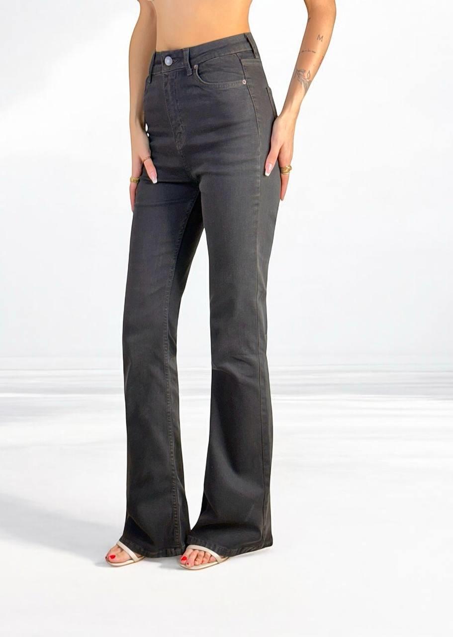 LACARINOYüksek Bel İspanyol Paça Dark Blue Jean Pantolon