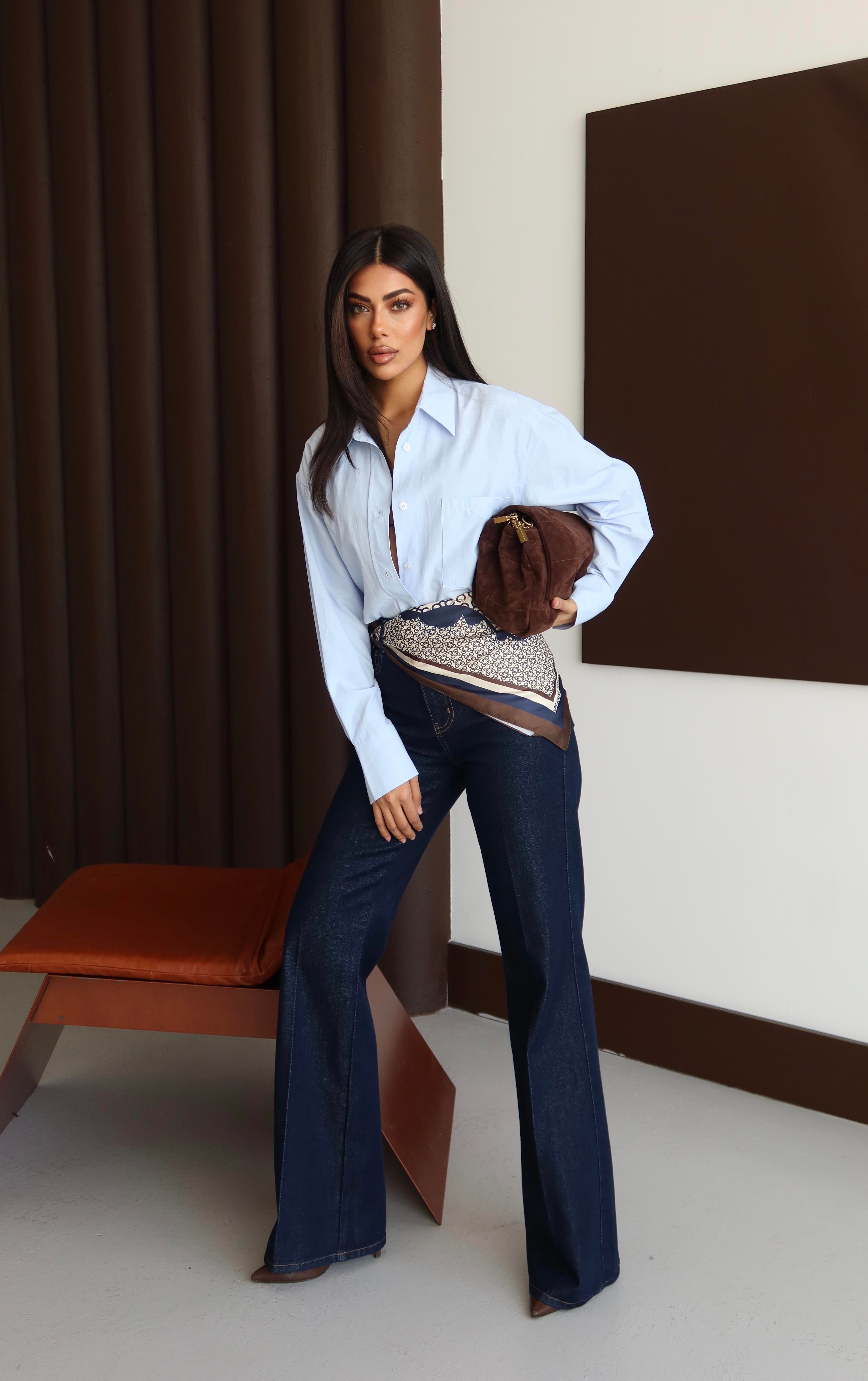 LACARINOYüksek Bel İspanyol Paça Klasik Kesim Rinse Jean Pantolon